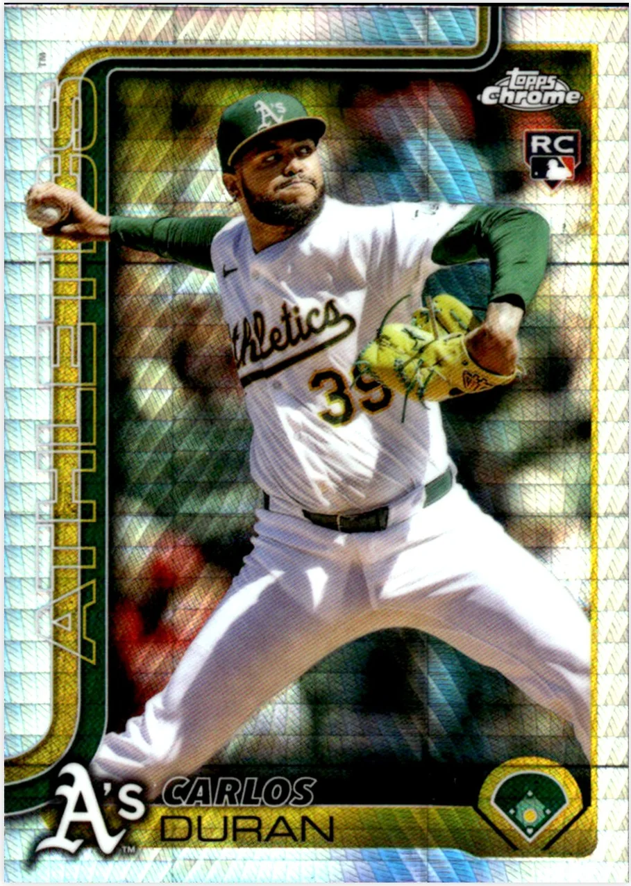 Carlos Duran Rookie Card 2025 Topps Chrome Update #USC84 X-Fractors baseball rookie card - Front
