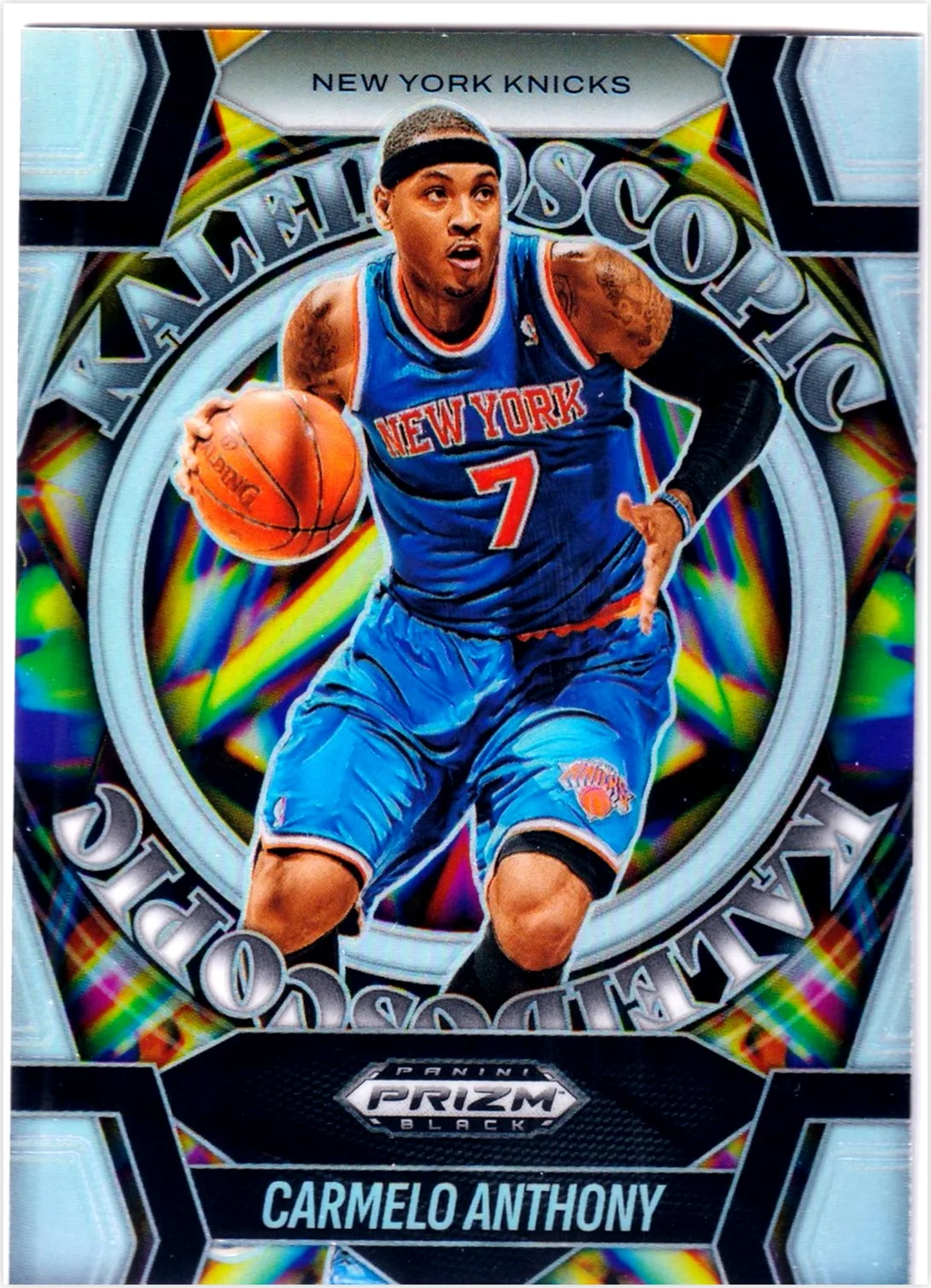 Carmelo Anthony 2024-25 Panini Prizm Black #24 Kaleidoscopic basketball card - Front