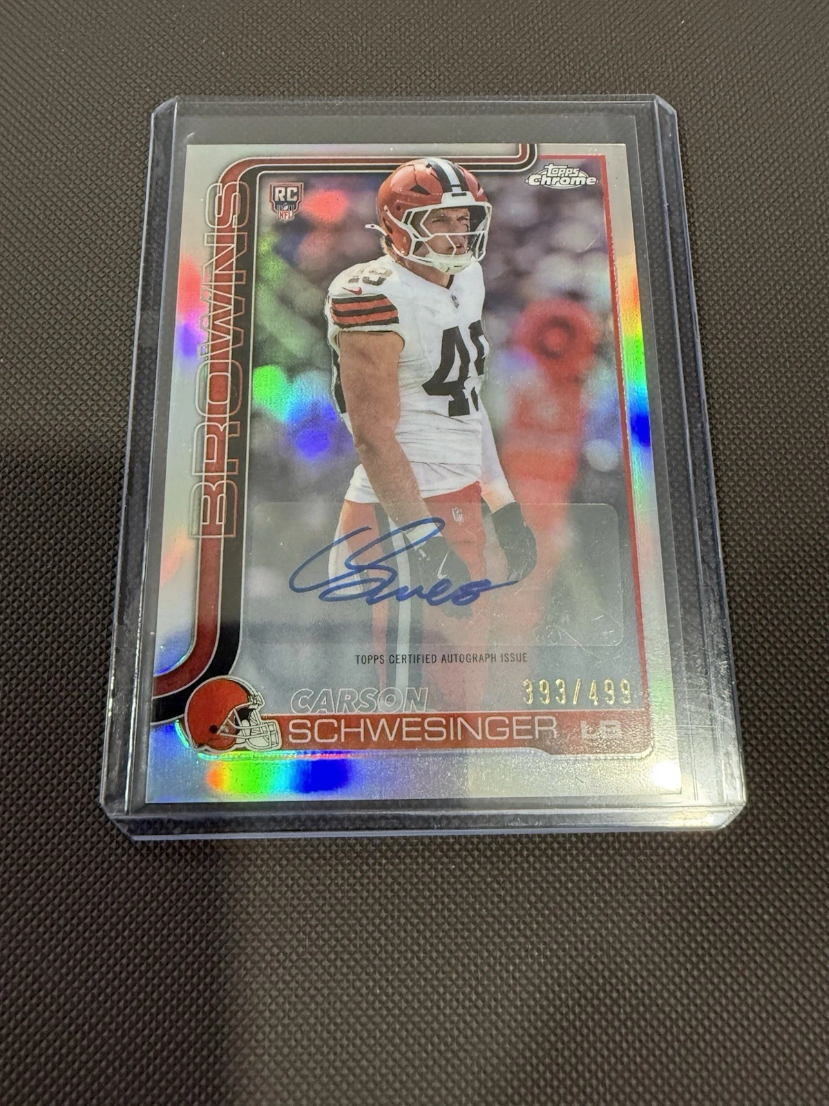 Carson Schwesinger 2025 Topps Chrome Football card