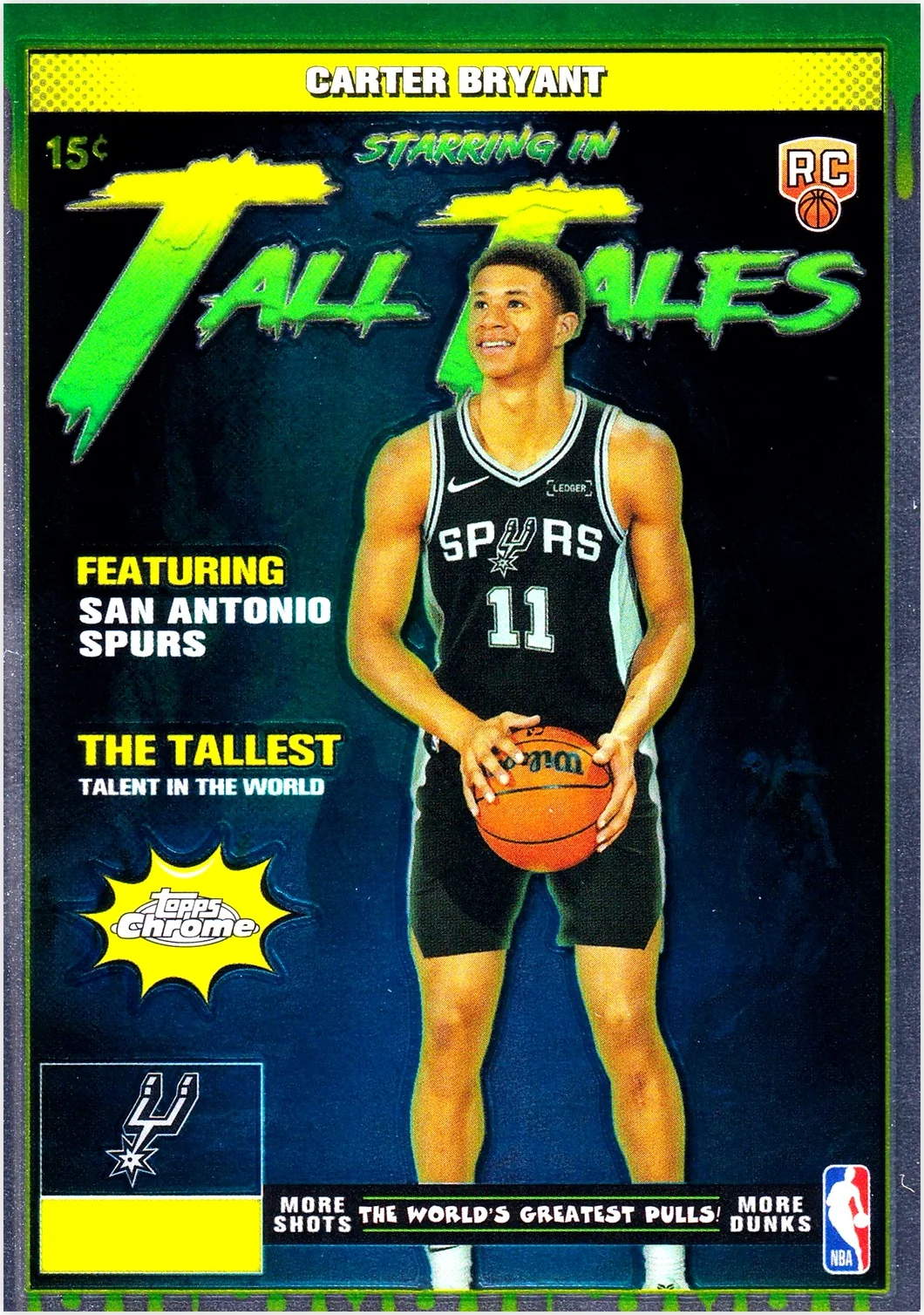 Carter Bryant 2025-26 Topps Chrome #TT-19 Tall Tales basketball card - Front