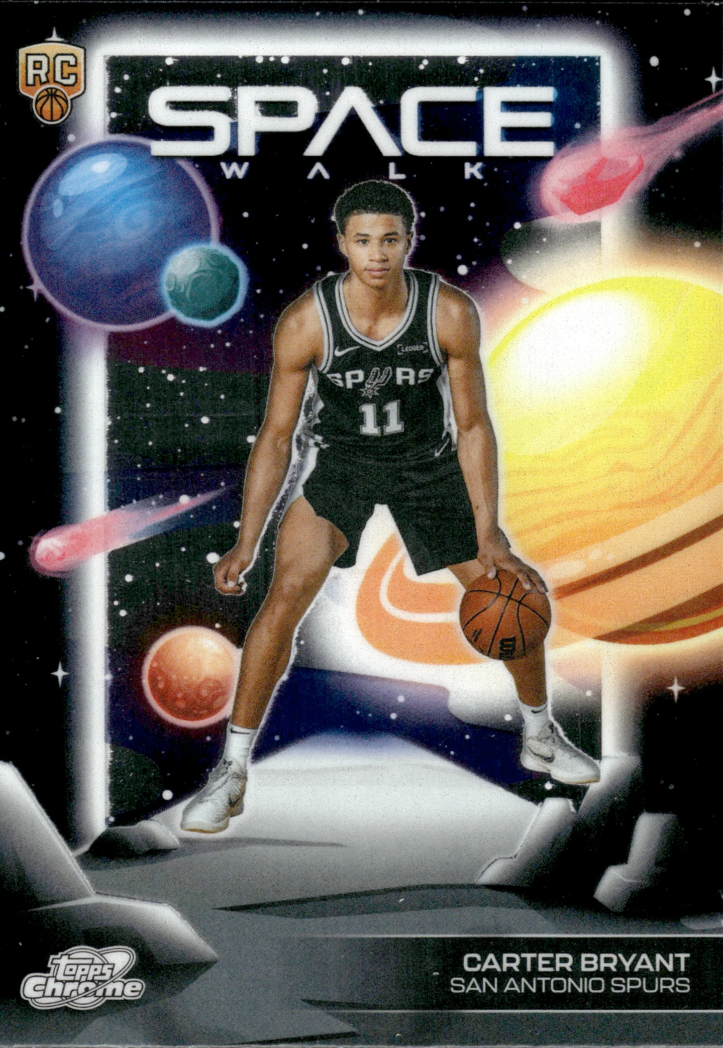 Carter Bryant #SW-9 Rookie Card 2026 Topps Chrome Basketball Space Walk basketball rookie card - Front