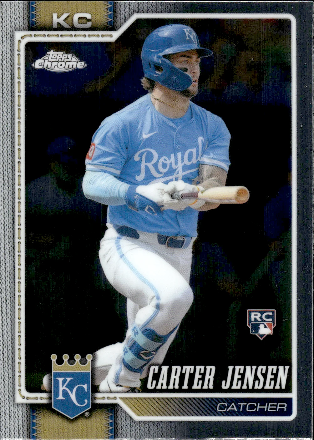Carter Jensen #39 Rookie Card 2026 Topps Chrome Baseball baseball rookie card - Front