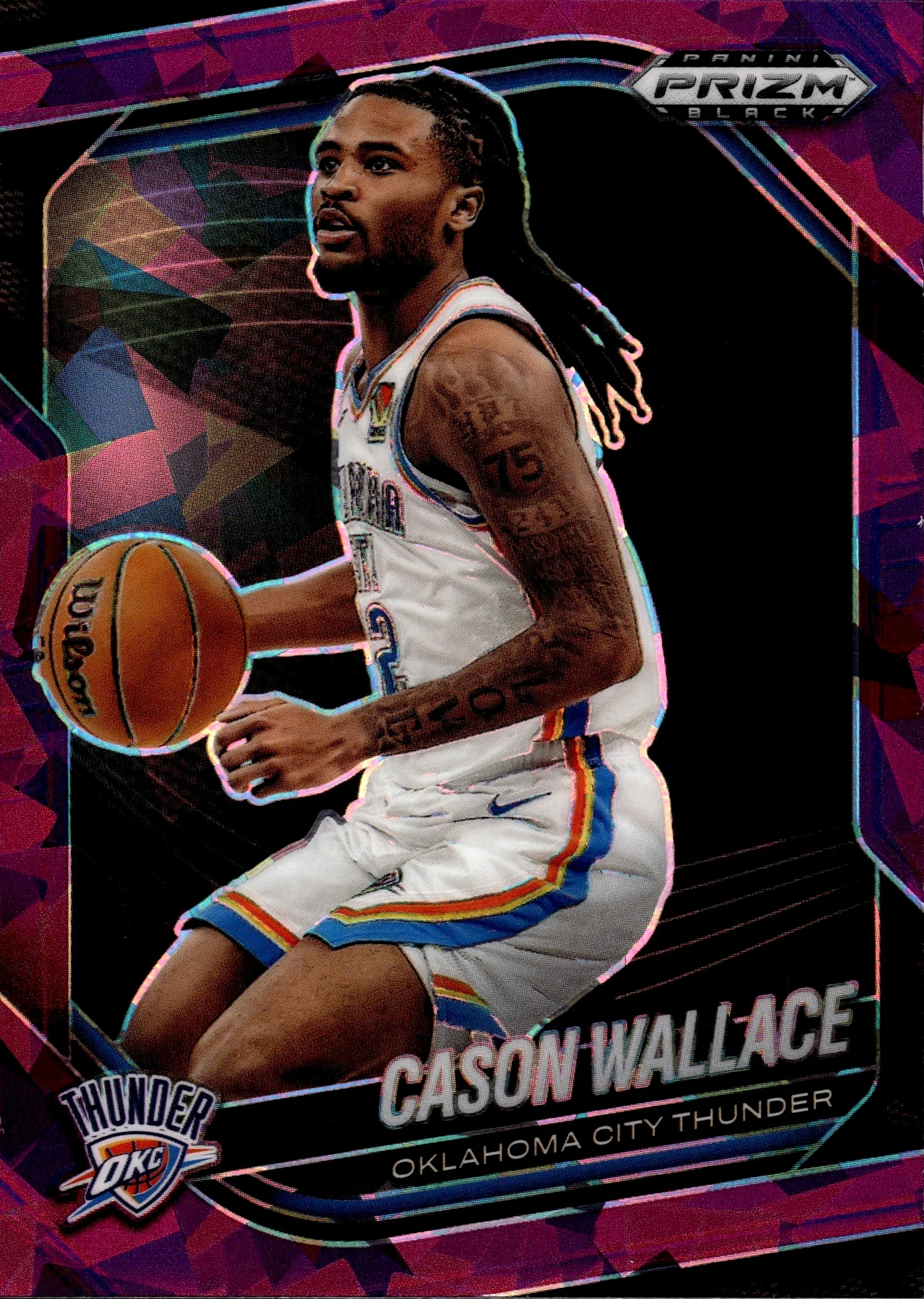 Cason Wallace 2024-25 Panini Prizm Black #20 Purple Ice basketball card - Front