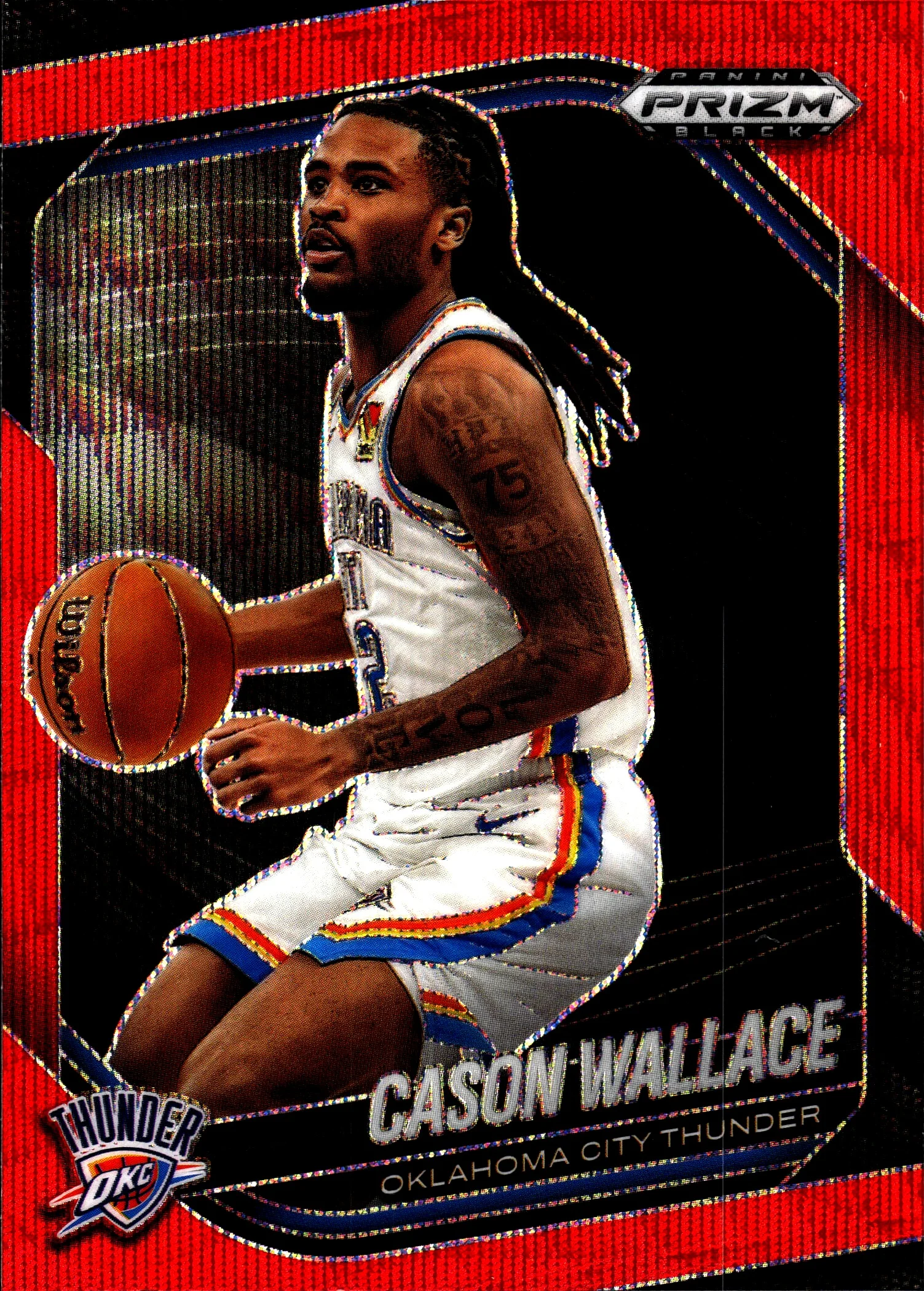 Cason Wallace 2024-25 Panini Prizm Black #20 Ruby Wave basketball card - Front