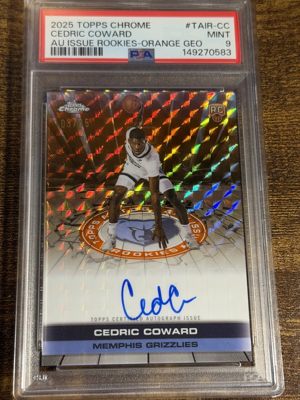 Cedric Coward 2025-26 Topps Chrome card