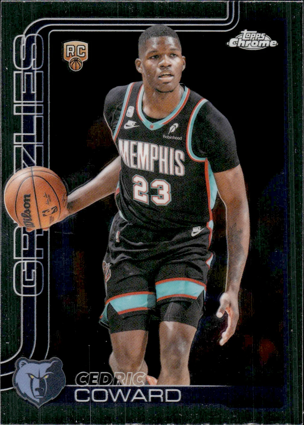 Cedric Coward #161 Rookie Card 2025 Topps Chrome Update Basketball basketball rookie card - Front