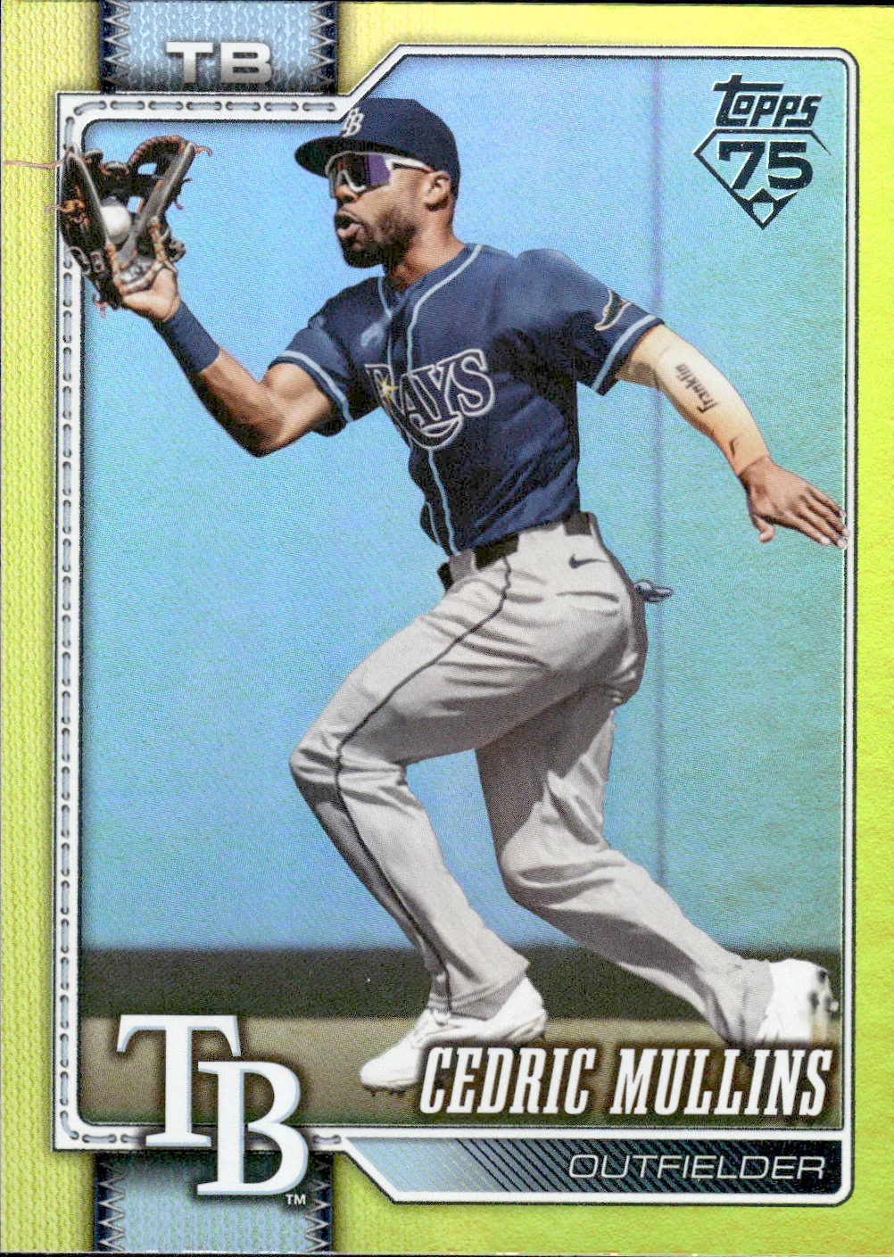 Cedric Mullins #690 Yellow Rainbow Foil /399 2026 Topps Series 2 Baseball baseball card - Front