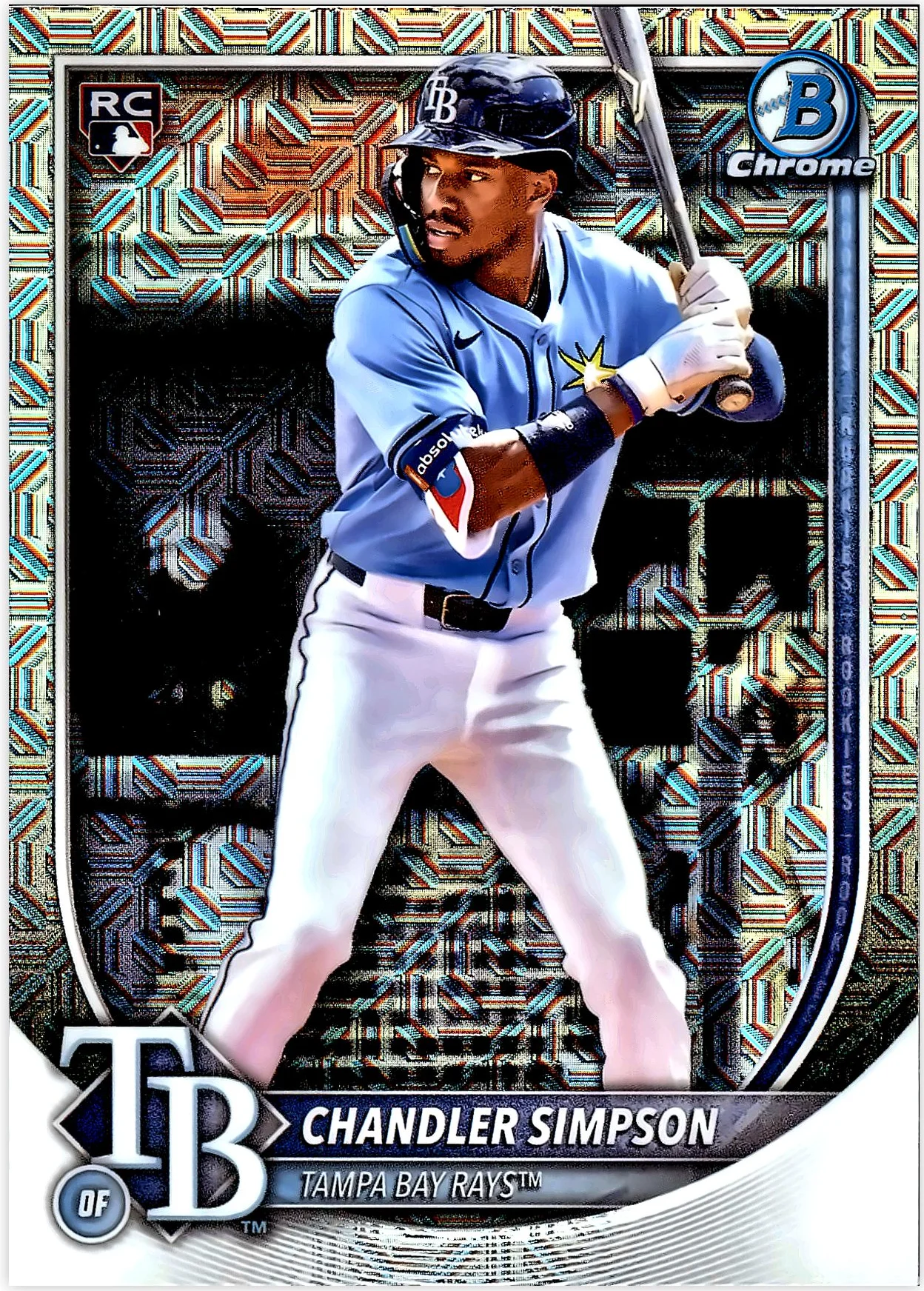 Chandler Simpson 2025 Bowman Chrome #18 Mojo Refractors baseball rookie card - Front