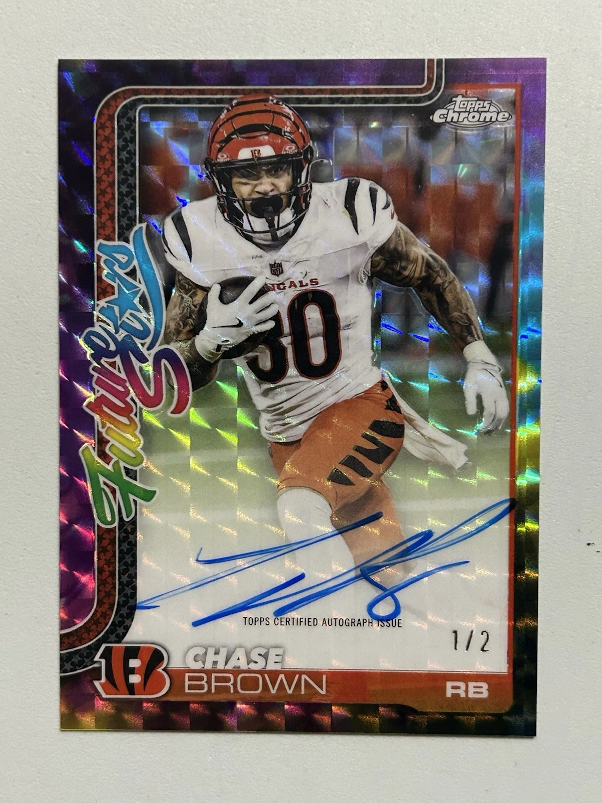Chase Brown 2025 Topps Chrome Football card