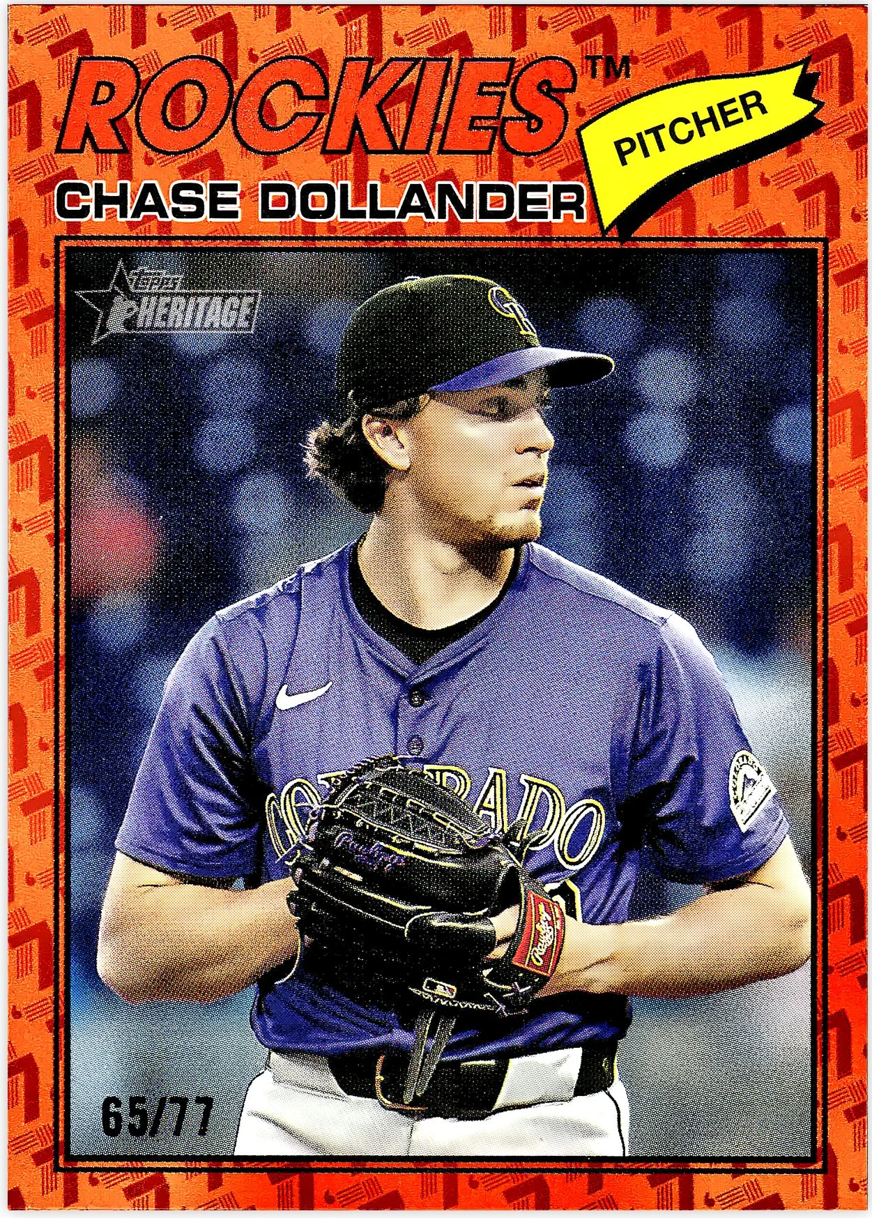 Chase Dollander 2026 Topps Heritage #91 Color of the Year (Heritage Orange) baseball card - Front