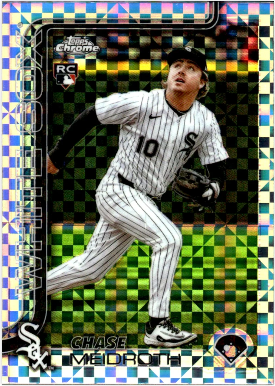 Chase Meidroth Rookie Card 2025 Topps Chrome Update #USC75 X-Fractors baseball rookie card - Front