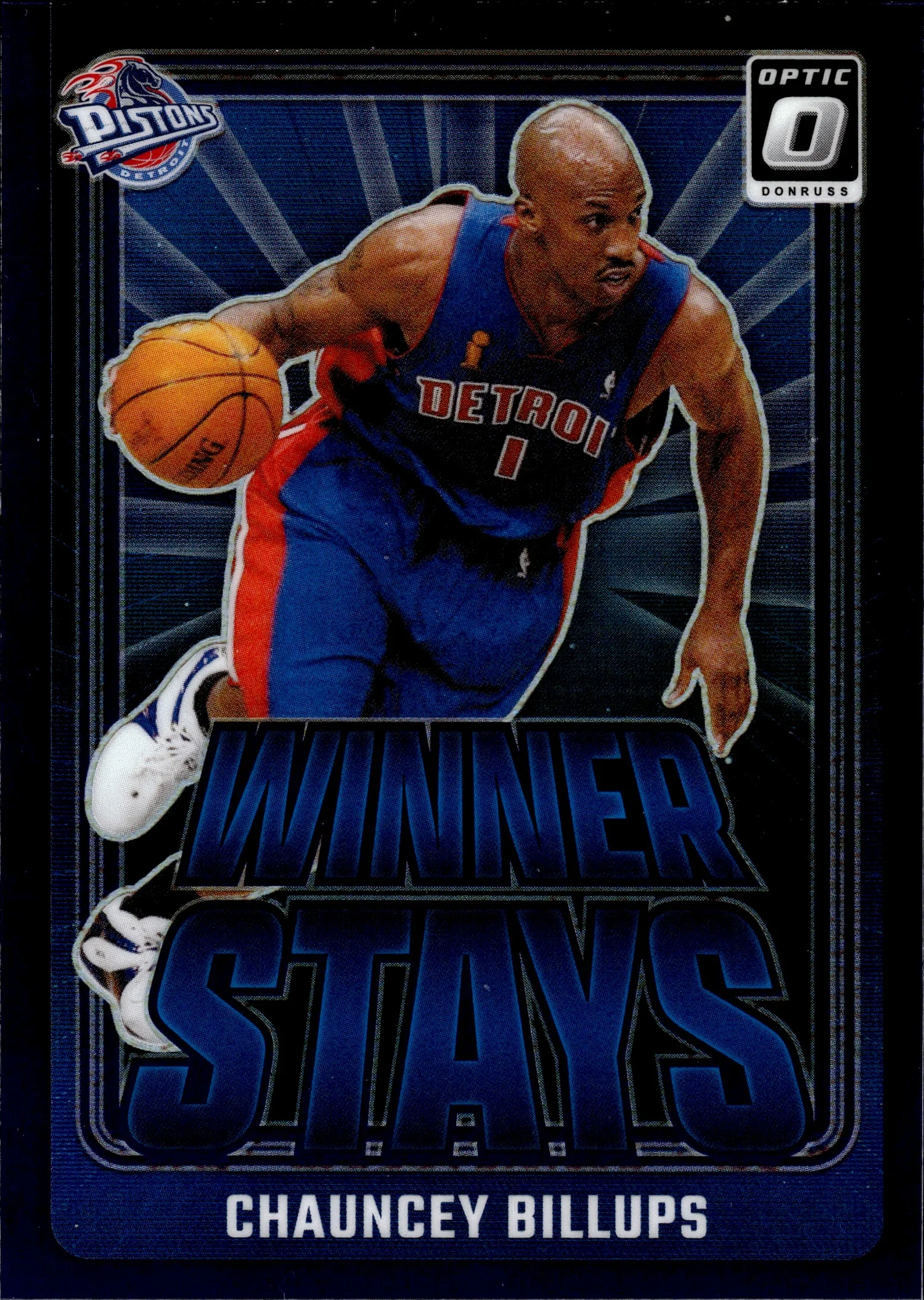 Chauncey Billups 2024-25 Donruss Optic #18 Winner Stays Purple basketball card - Front