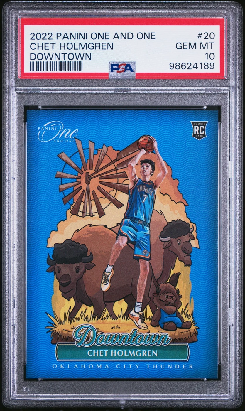 Chet Holmgren #20 2022-23 Panini One and One Basketball Downtown PSA 10 front