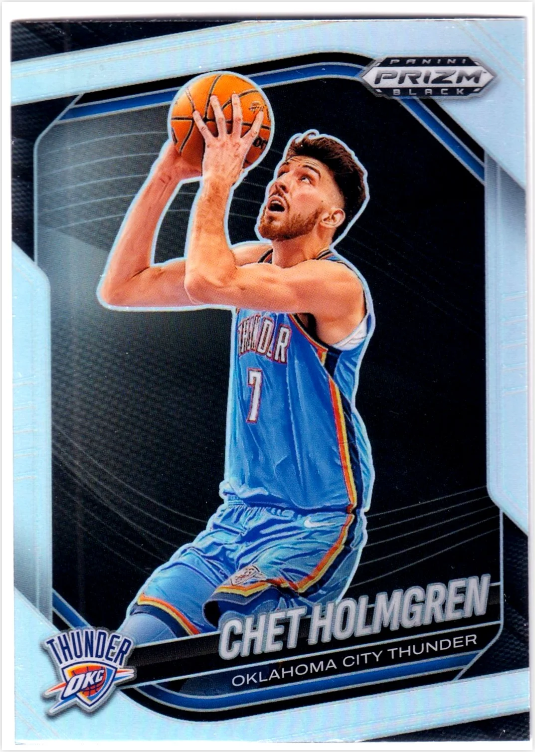 Chet Holmgren 2024-25 Panini Prizm Black #173 Silver basketball card - Front