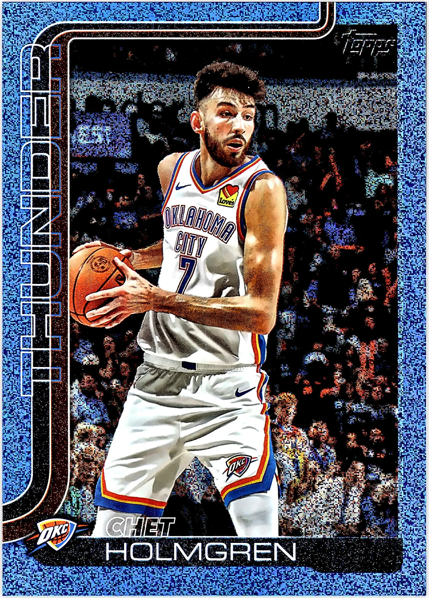 Chet Holmgren 2025-26 Topps #118 Sandglitter Blue SSP basketball card - Front
