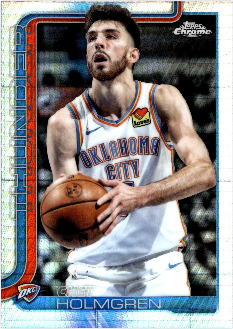 Chet Holmgren 2025-26 Topps Chrome #134 Prism Refractor basketball card - Front