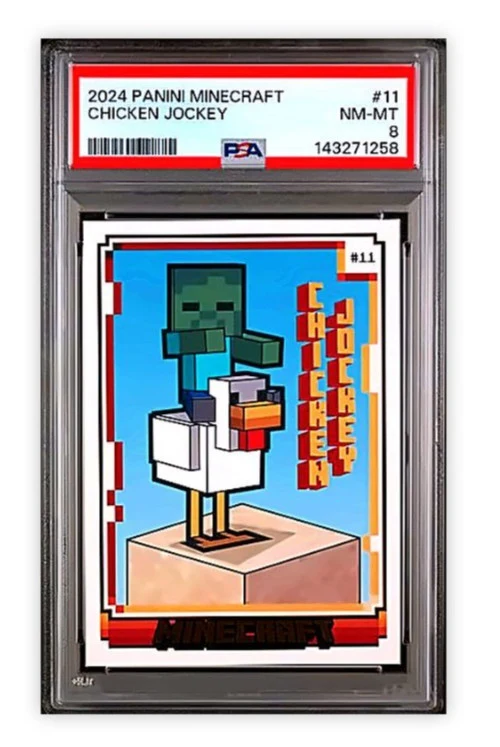 Chicken Jockey #11 2024 Panini Minecraft Non-Sports PSA8 front