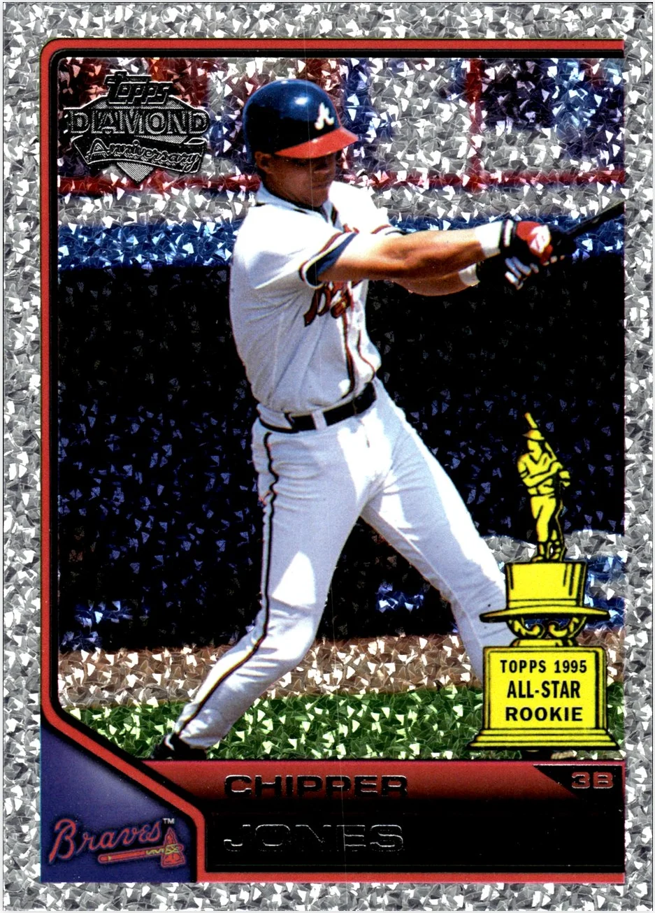 Chipper Jones 2011 Topps Lineage #195 Diamond Anniversary Platinum Refractors baseball card - Front