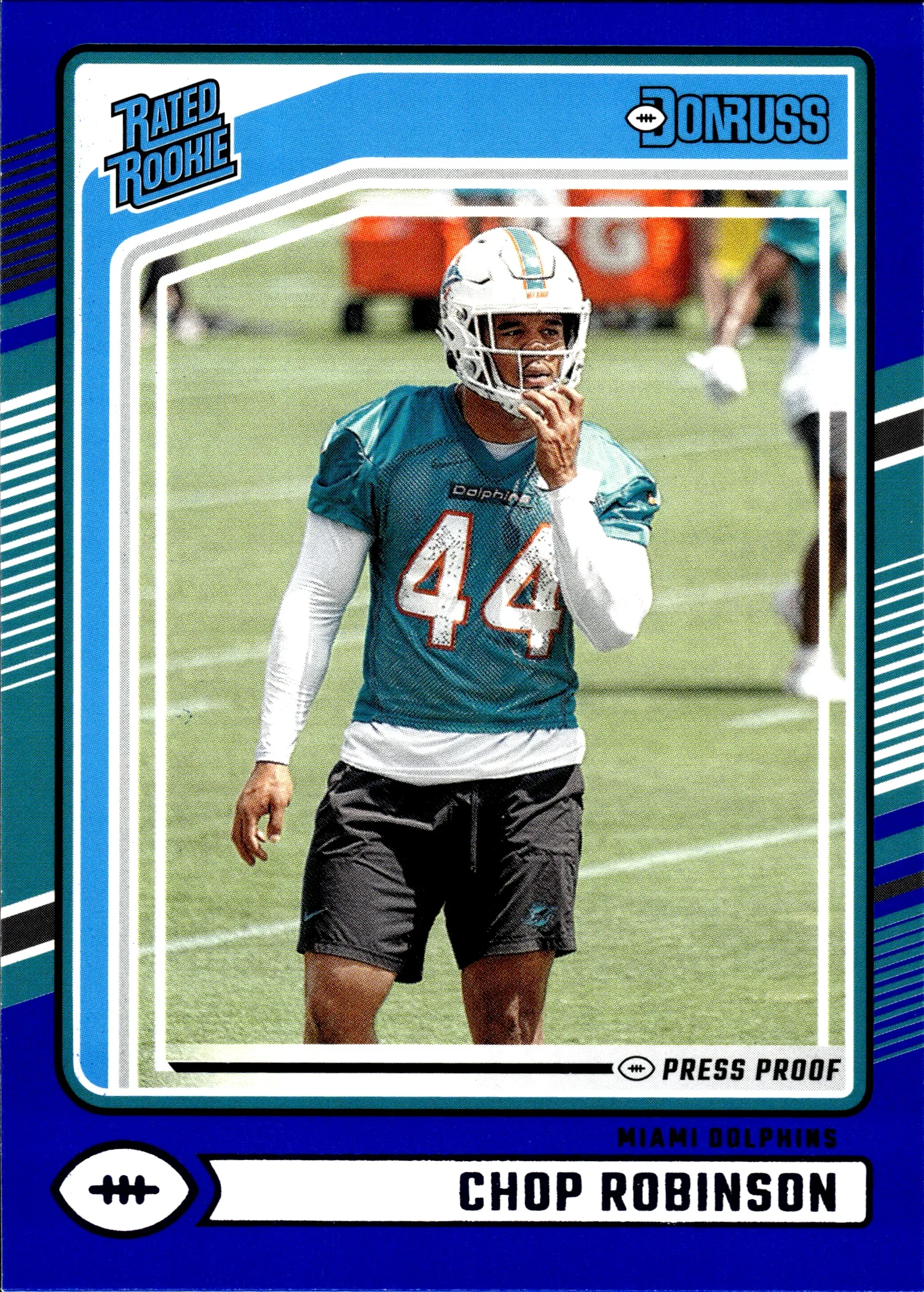 Chop Robinson 2024 Donruss #351 Press Proof Blue football rookie card - Front