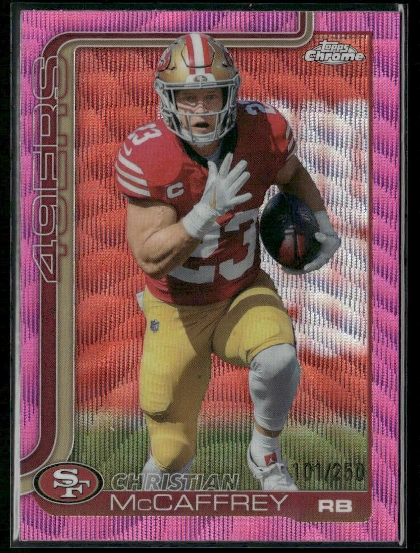 Christian McCaffrey 2025 Topps Chrome Football card
