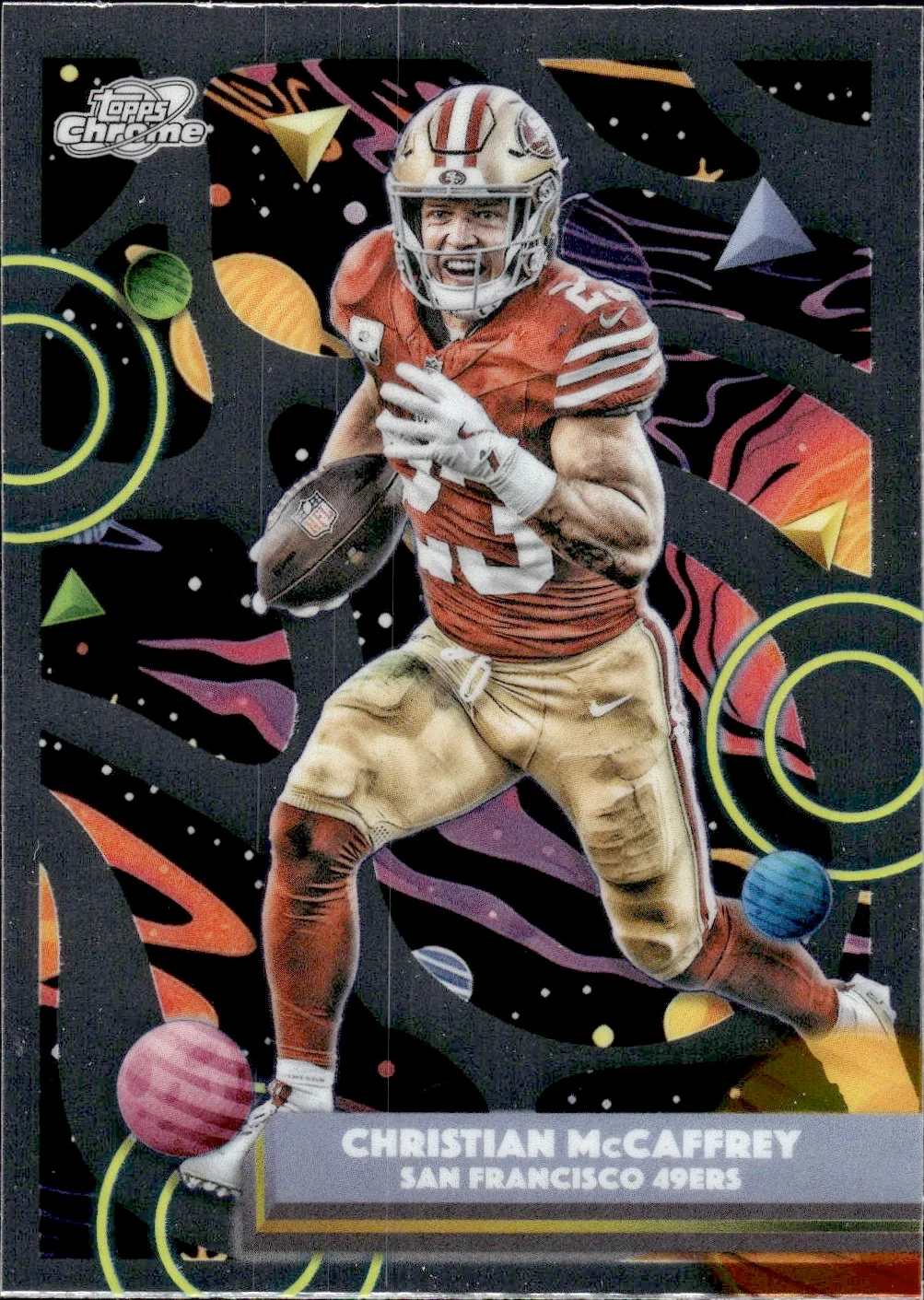 Christian McCaffrey #86 2025 Topps Cosmic Chrome Football football card - Front