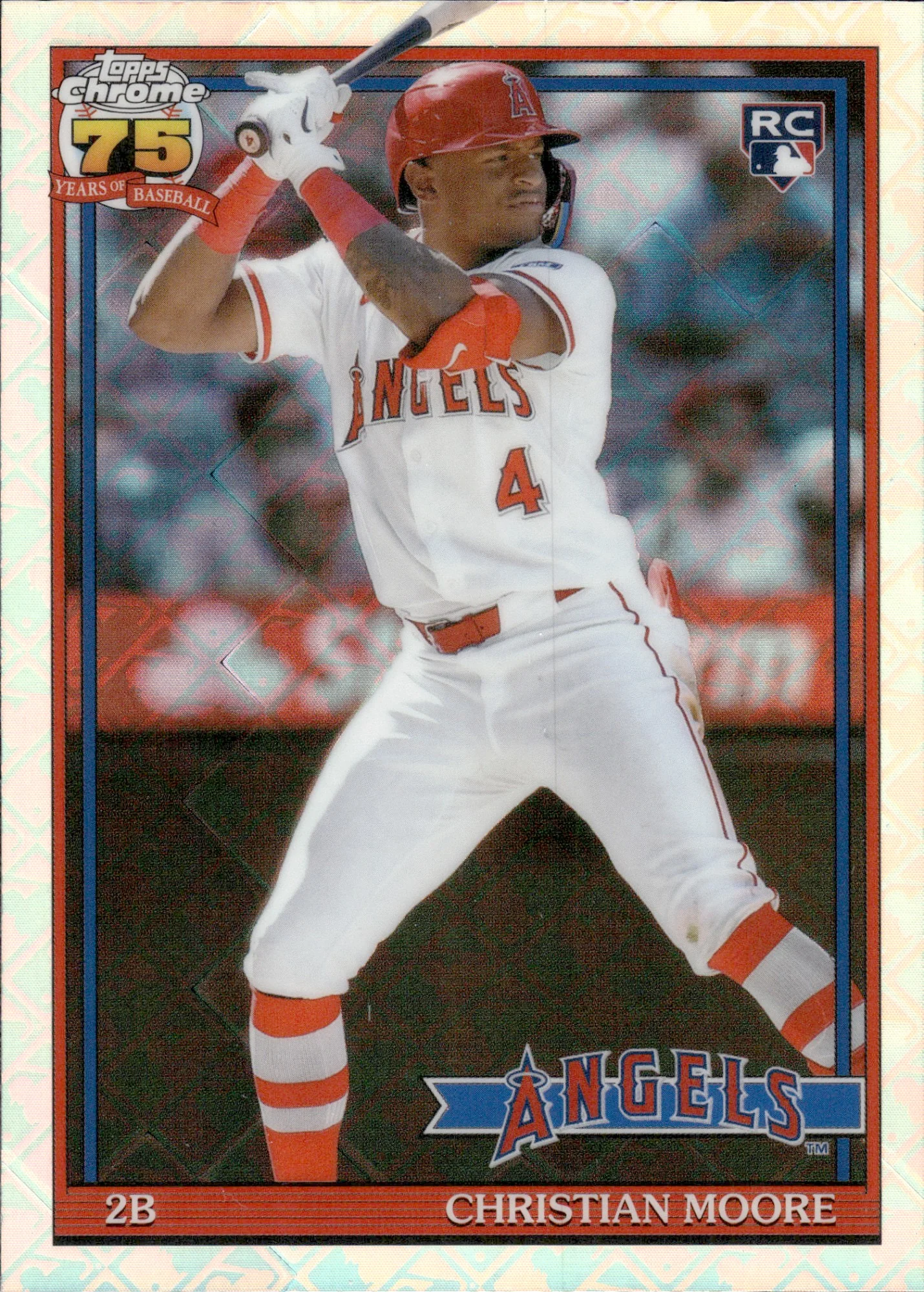 Christian Moore #91CB-26 Logofractor Rookie Card 2026 Topps Chrome Baseball 1991 Insert baseball rookie card - Front