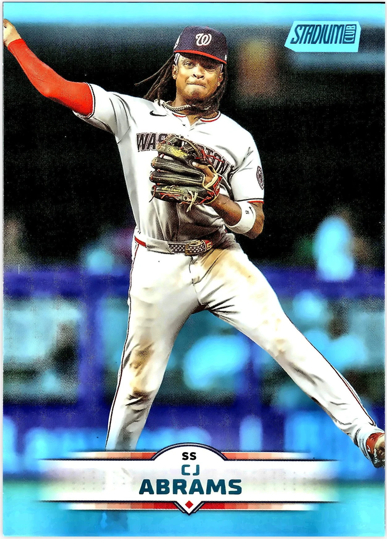 CJ Abrams 2025 Stadium Club #188 Light Blue Foil baseball card - Front