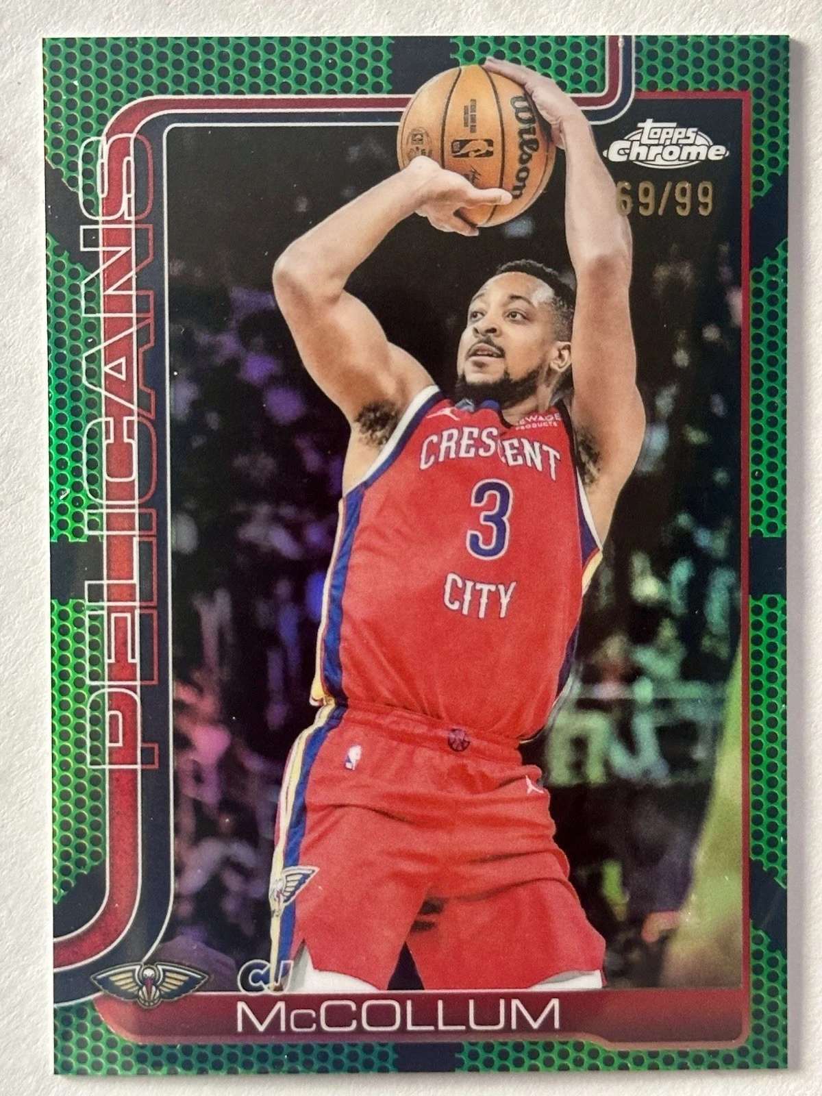 CJ McCollum 2025-26 Topps Chrome card