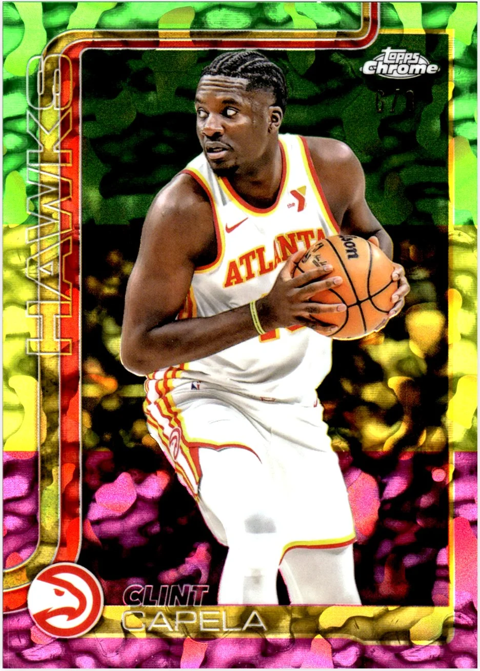 Clint Capela 2025-26 Topps Chrome #81 Tri-Color Refractor basketball card - Front