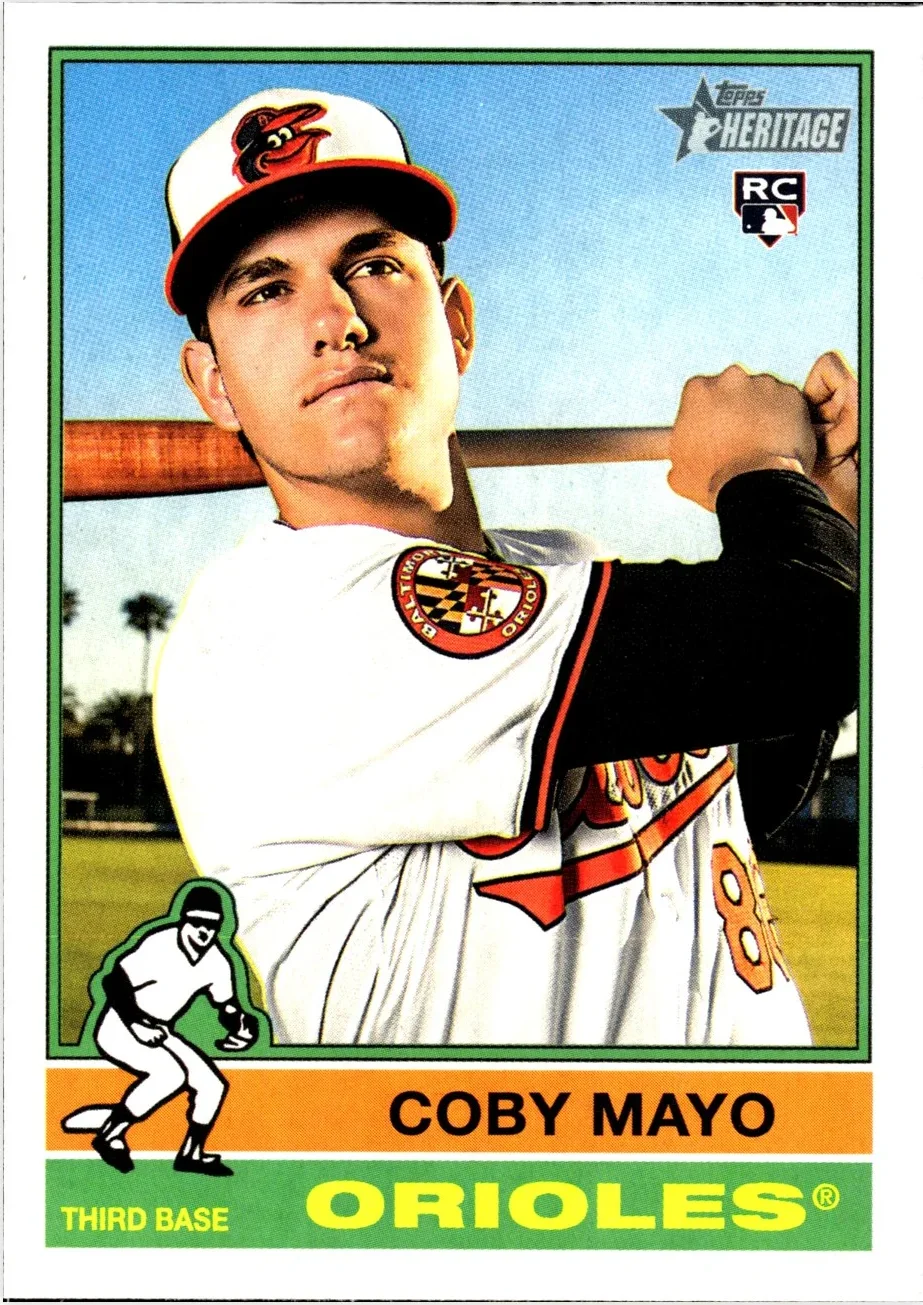 Coby Mayo 2025 Topps Heritage #340 baseball rookie card - Front