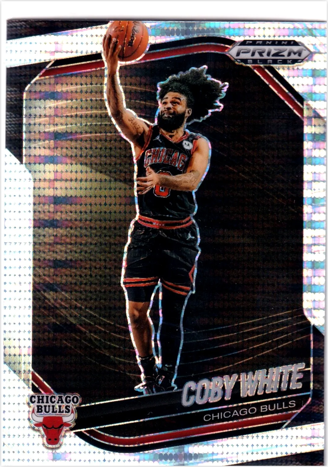 Coby White 2024-25 Panini Prizm Black #68 Hyper basketball card - Front