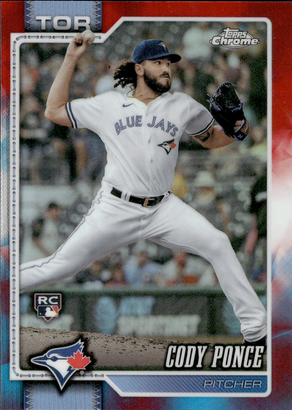 Cody Ponce #112 Red White and Blue Refractor Rookie Card 2026 Topps Chrome Baseball baseball rookie card - Front