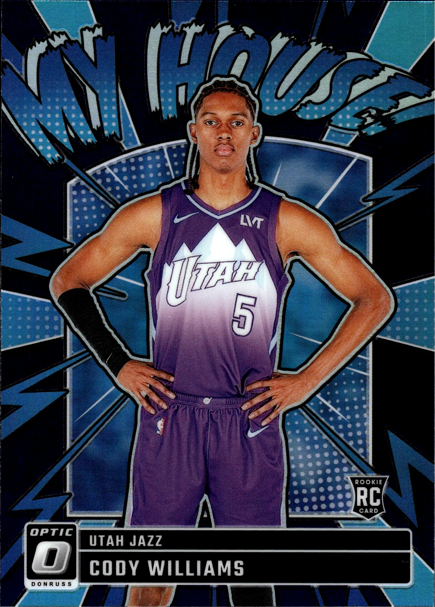 Cody Williams 2024-25 Donruss Optic #4 My House Purple basketball card - Front