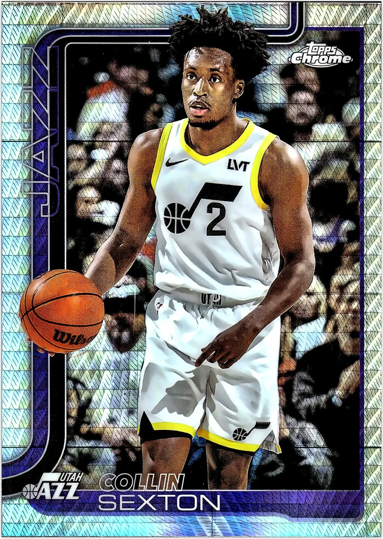 Collin Sexton 2025-26 Topps Chrome #210 Prism Refractor basketball card - Front