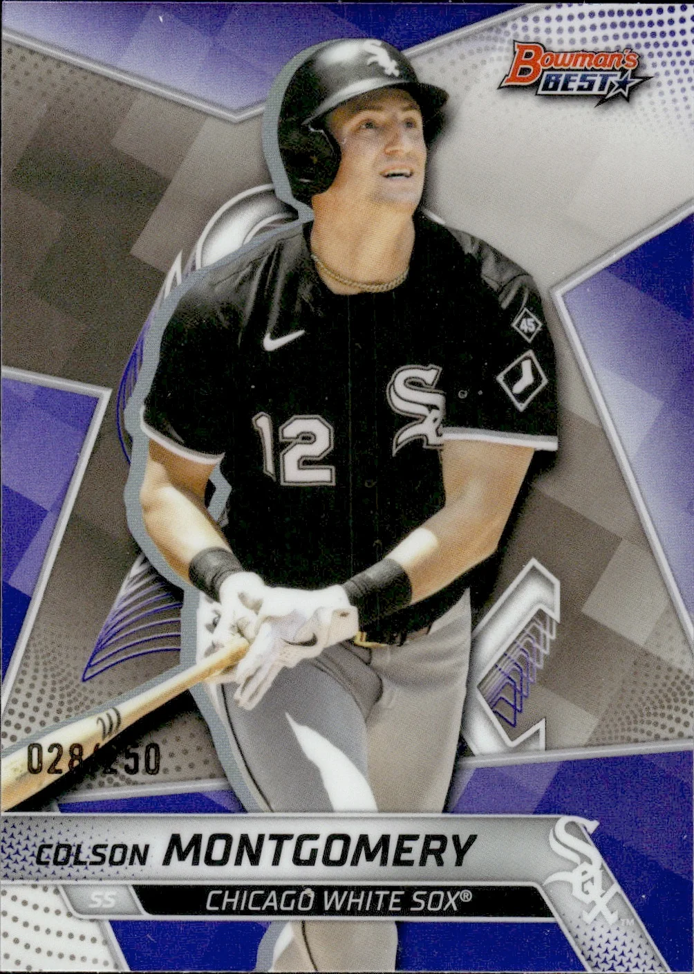 Colson Montgomery #TP-4 Purple Refractor /250 2025 Topps Bowman's Best Baseball baseball card - Front
