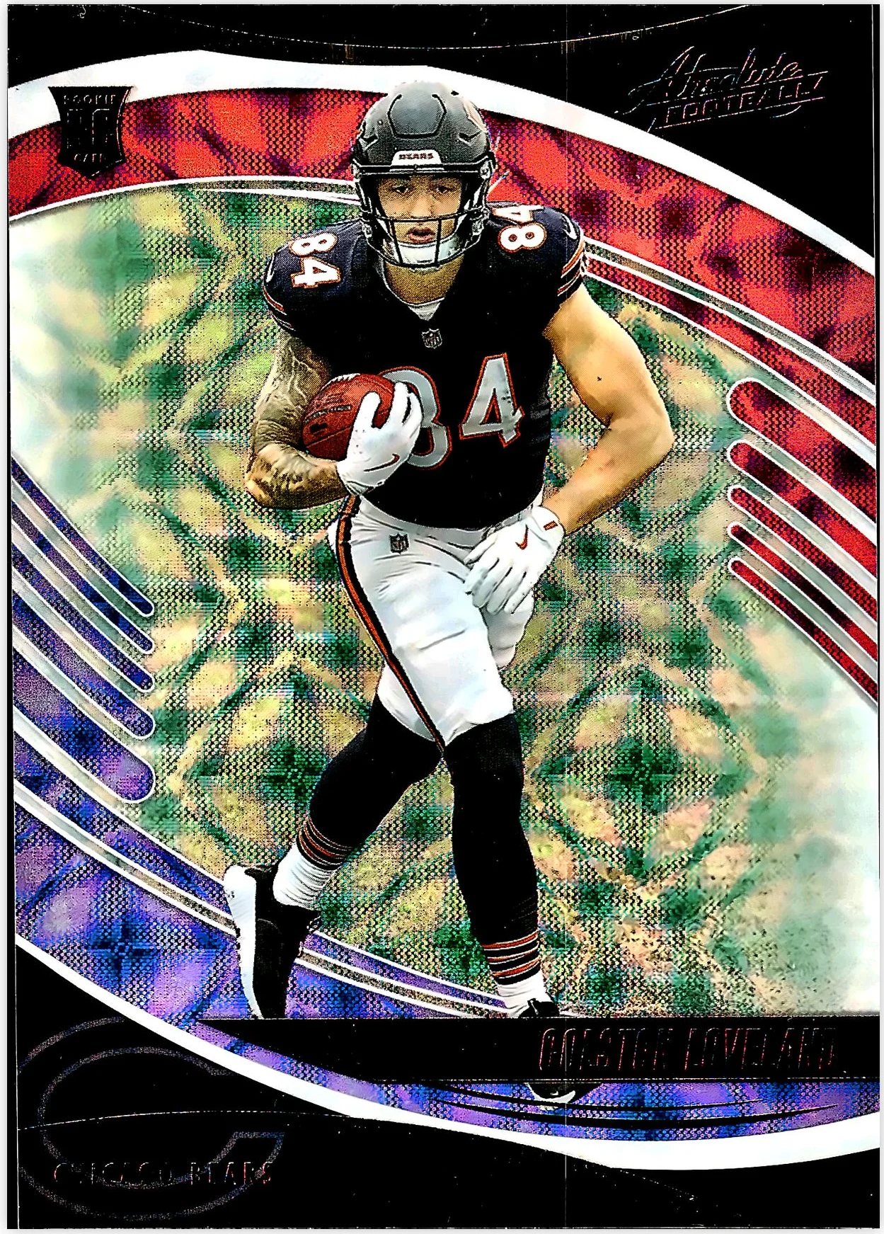 Colston Loveland 2025 Panini Absolute #114 Red, White and Blue Kaleidoscope football rookie card - Front