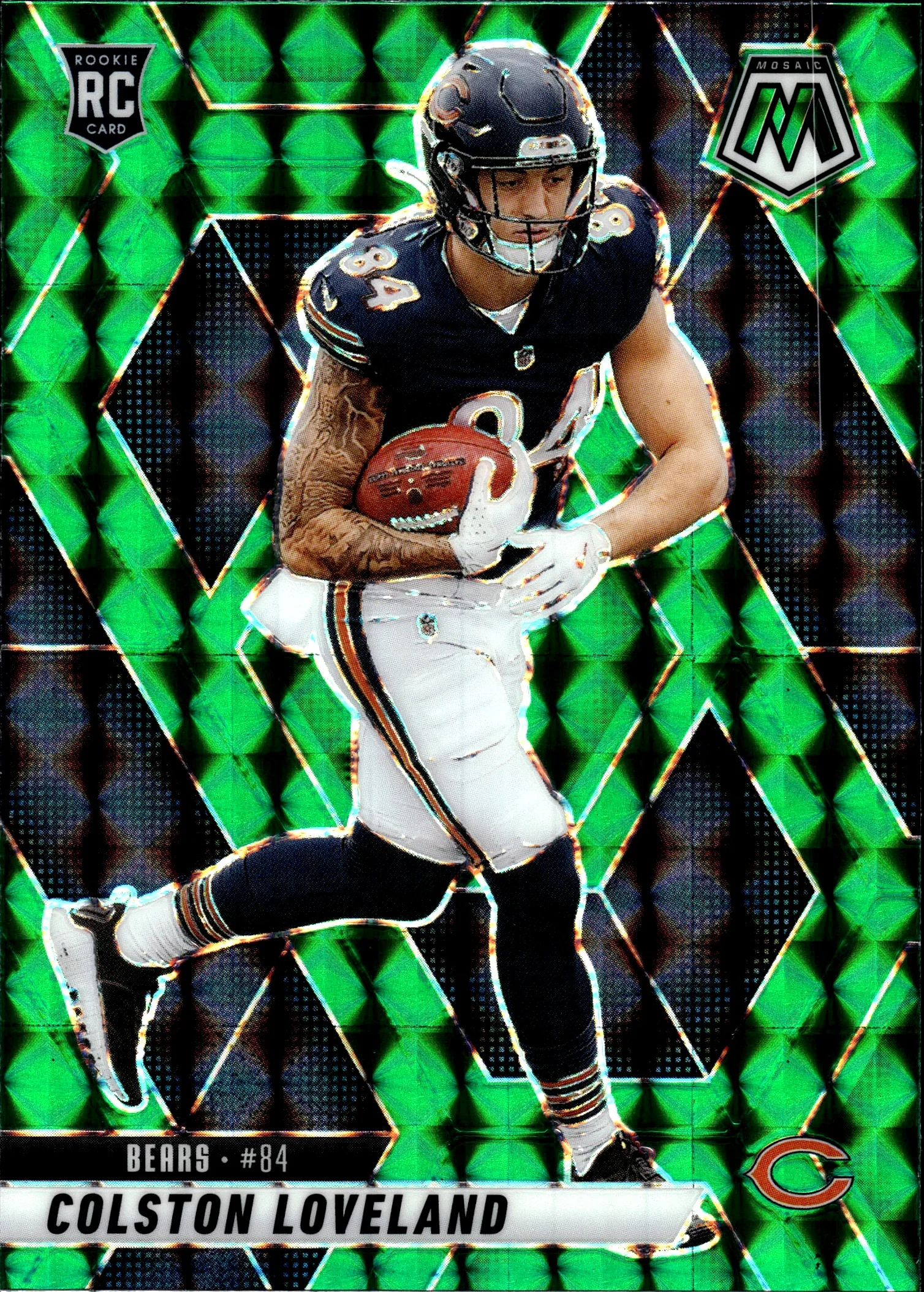 Colston Loveland 2025 Panini Mosaic #304 Mosaic Green football rookie card - Front