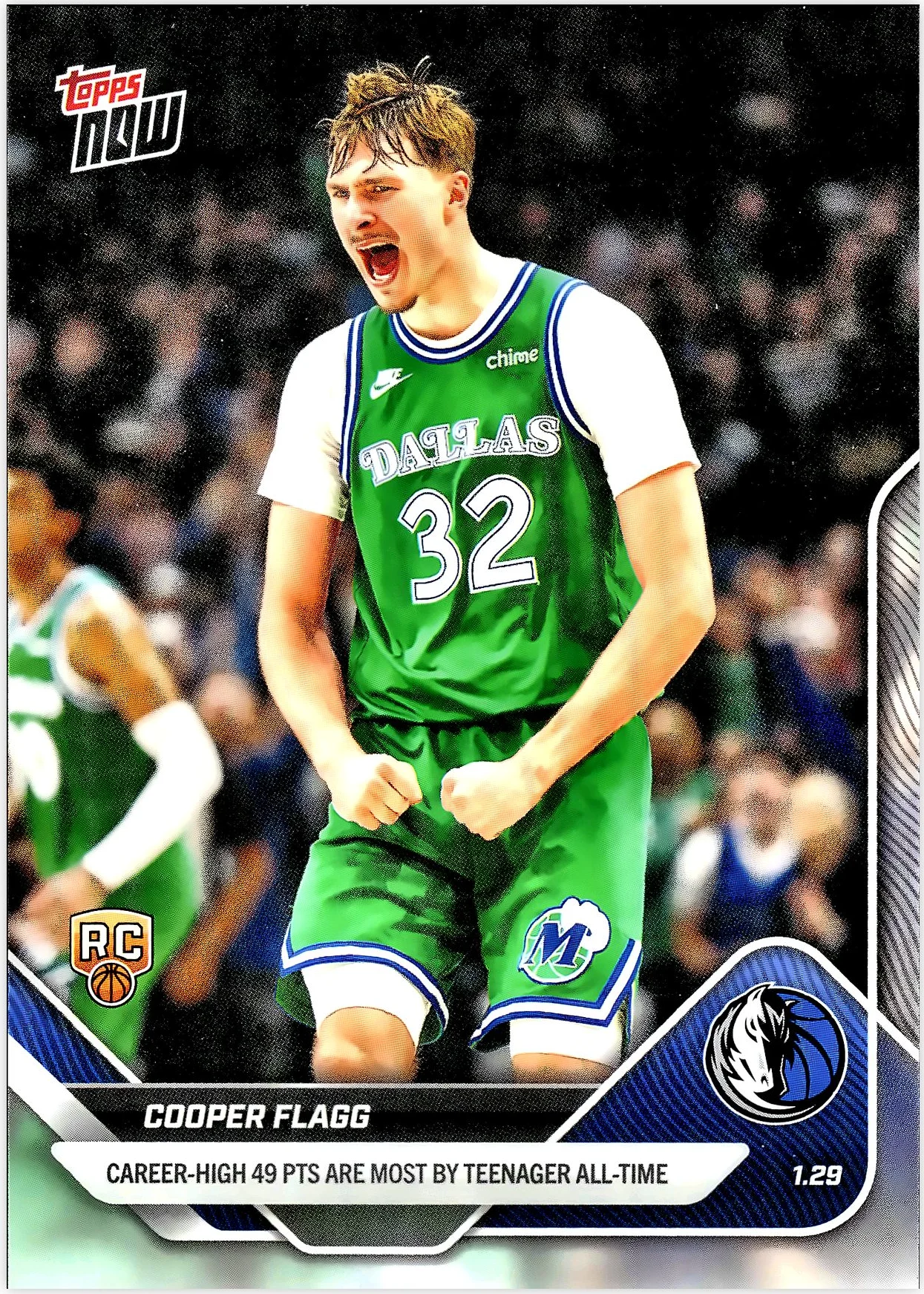 Cooper Flagg 2025-26 Topps Now #150 basketball rookie card - Front
