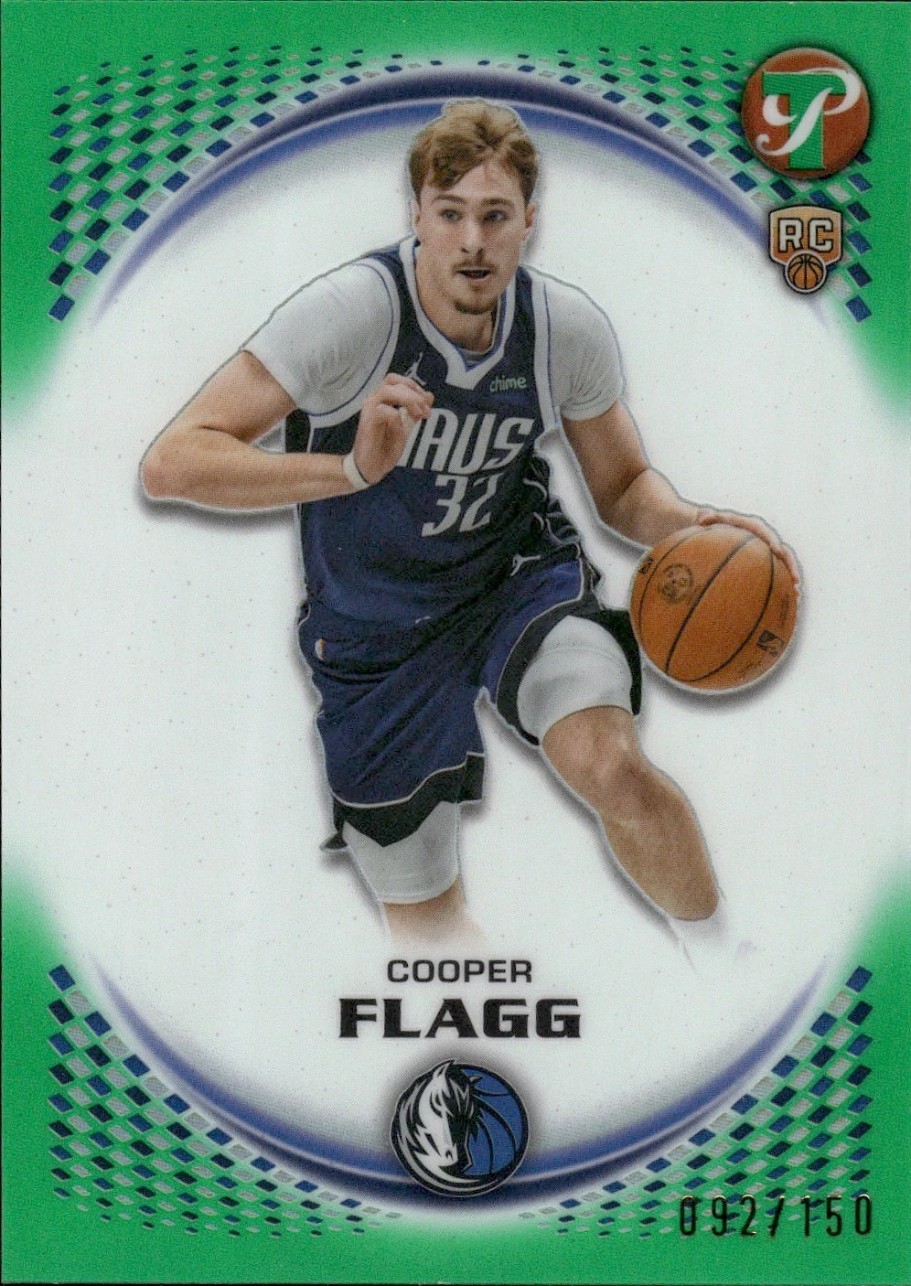 Cooper Flagg #111 Rookie Card 2025-26 Topps Pristine Basketball Green Refractor front