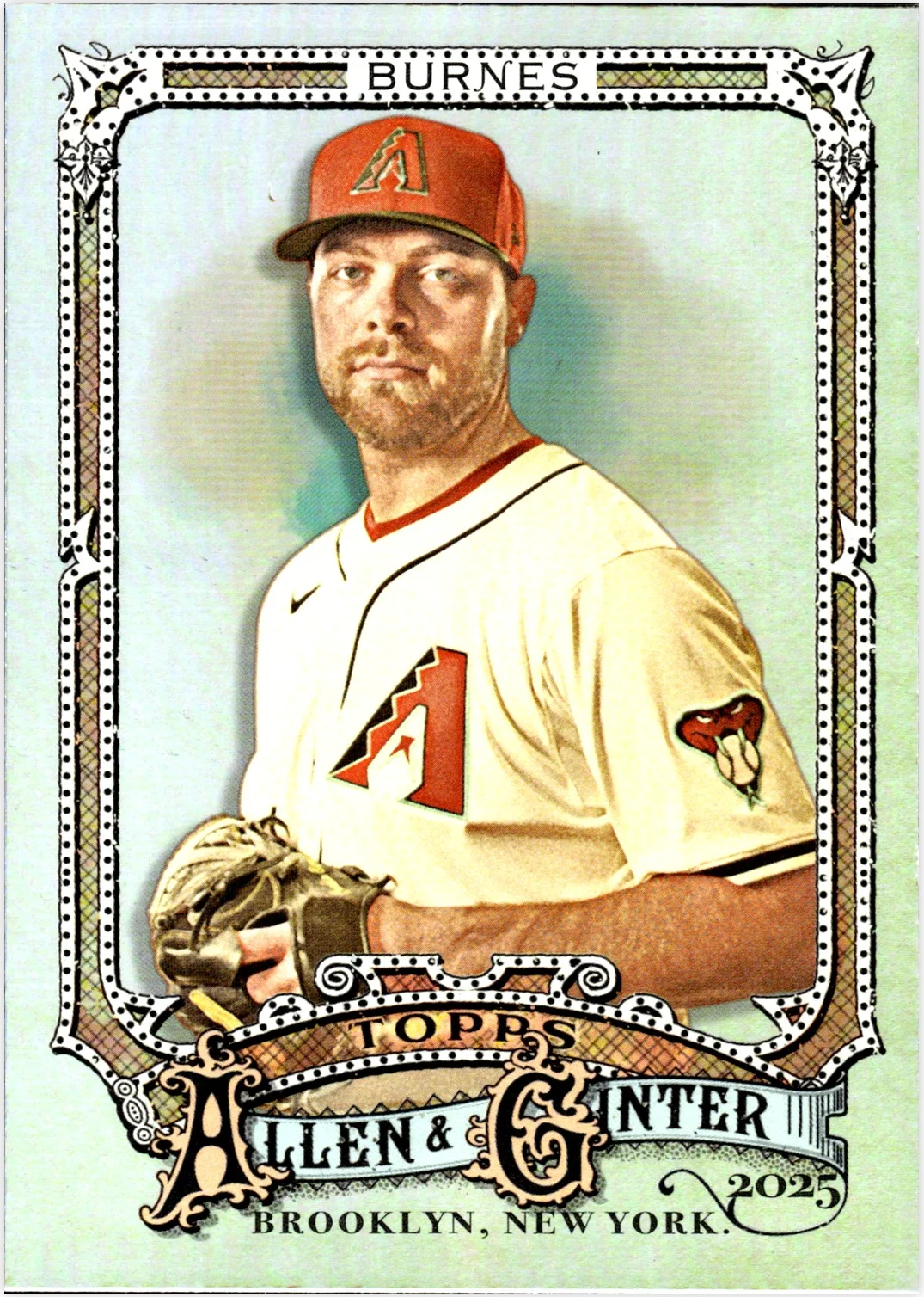 Corbin Burnes 2025 Topps Allen & Ginter #195 Silver Portrait baseball card - Front