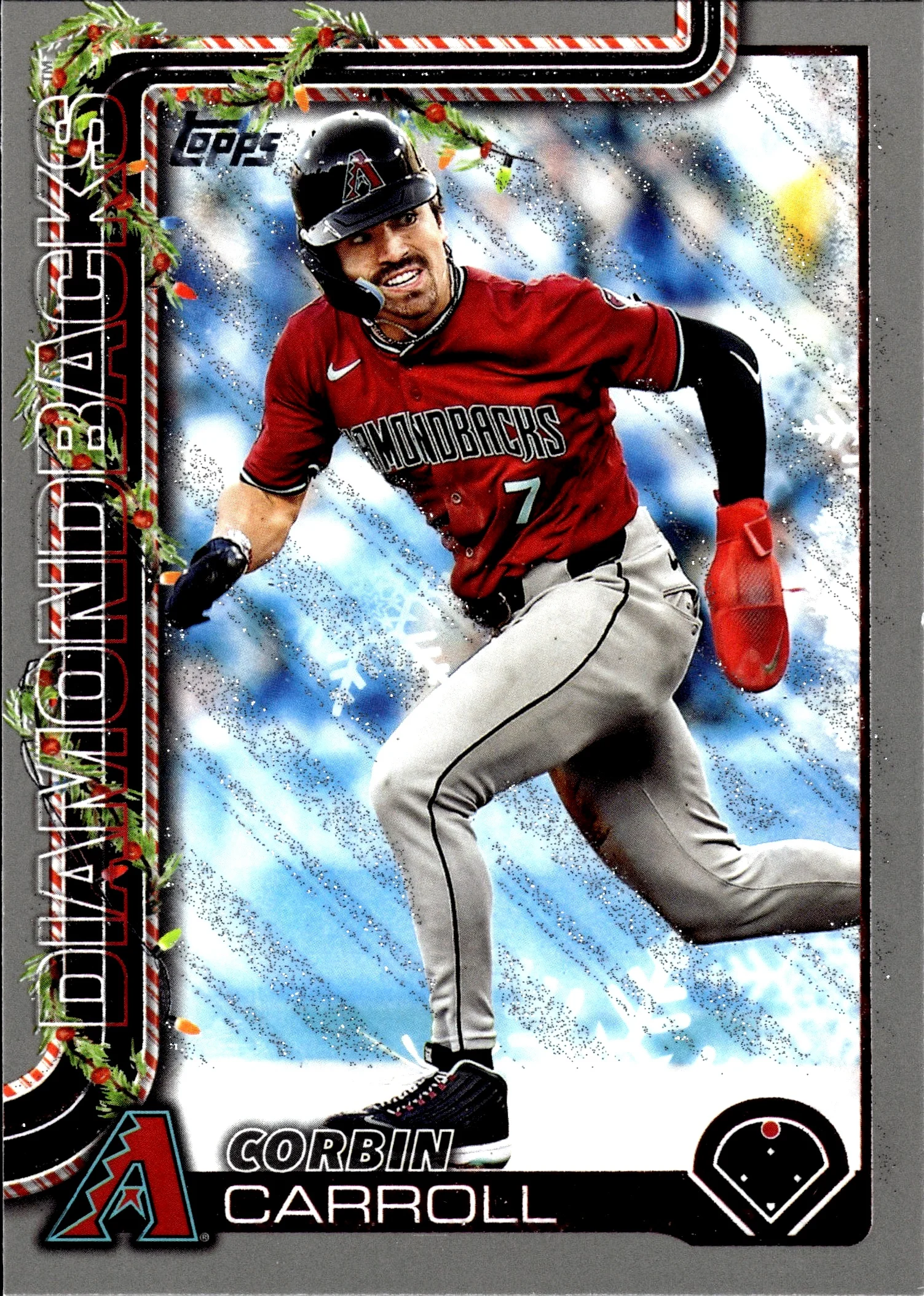 Corbin Carroll 2025 Topps Holiday #H158 Silver Glitter Holiday baseball card - Front