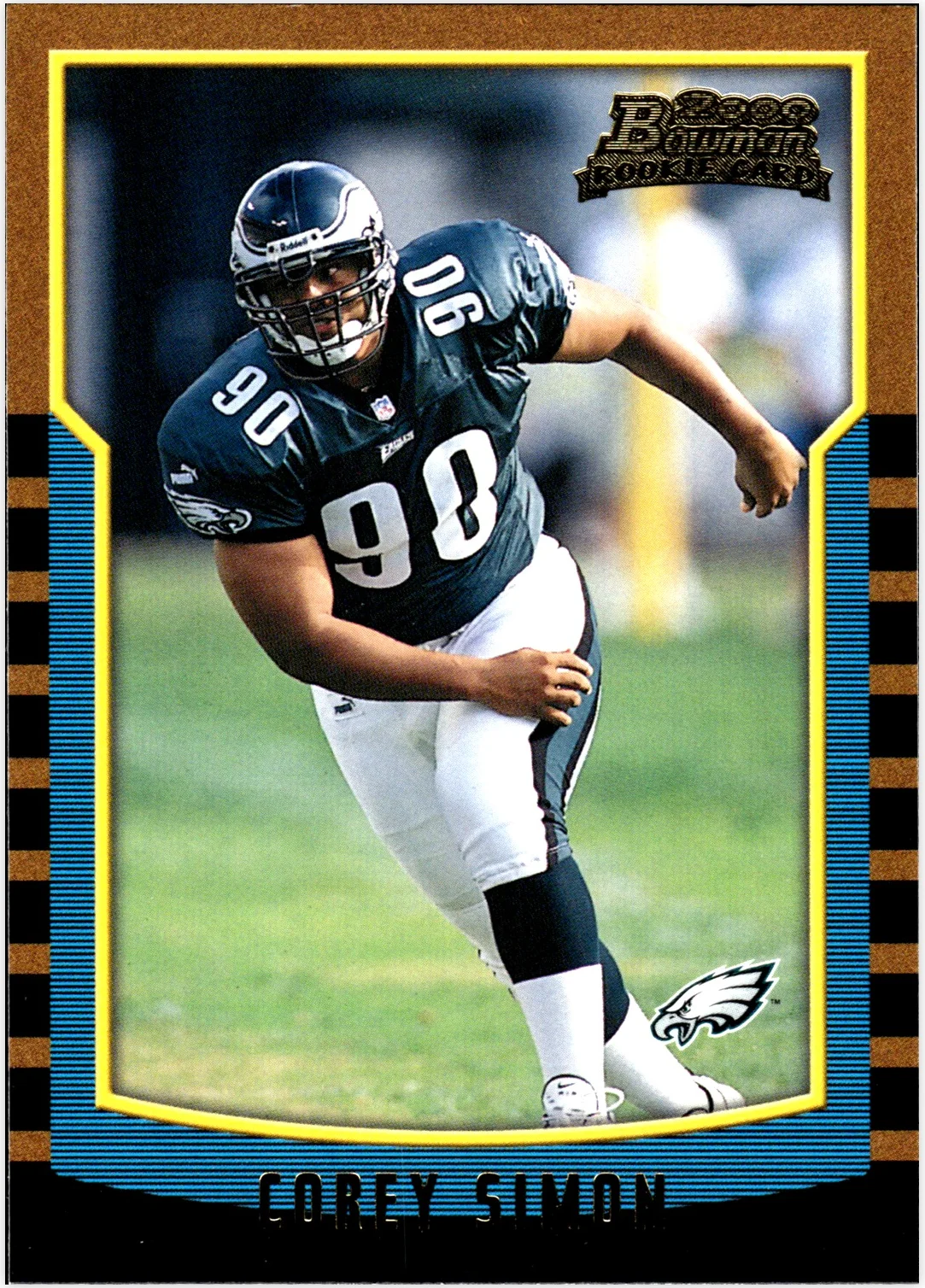 Corey Simon Rookie Card 2000 Bowman #190 football rookie card - Front