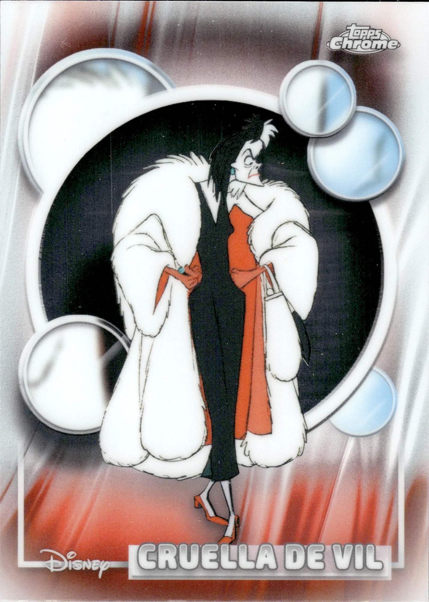 Cruella De Vil #65 2026 Topps Chrome Disney trading card - Front