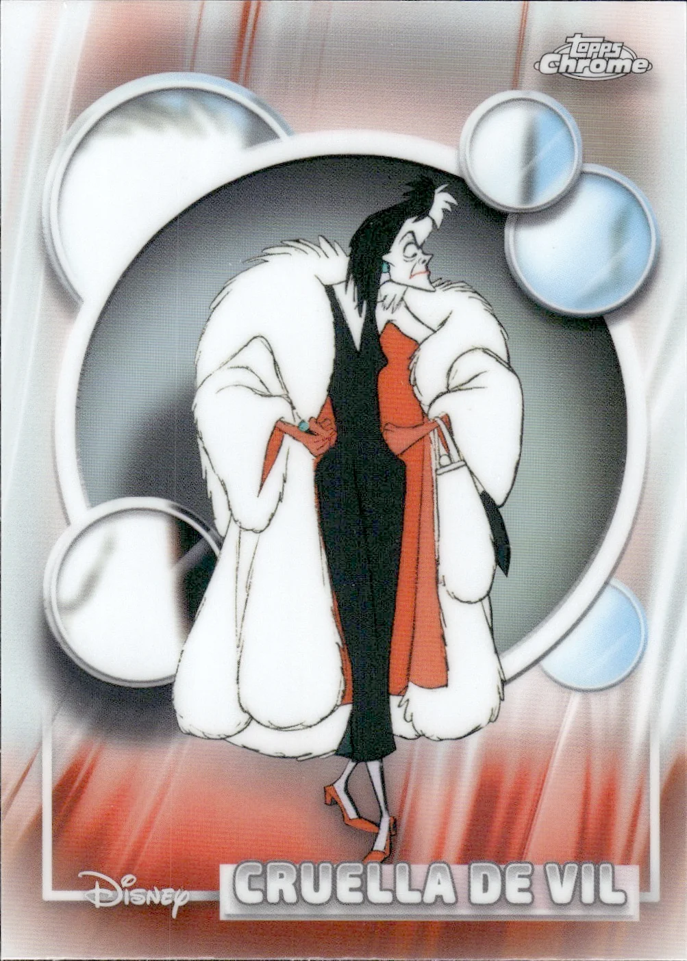 Cruella De Vil #65 Refractor 2026 Topps Chrome Disney trading card - Front