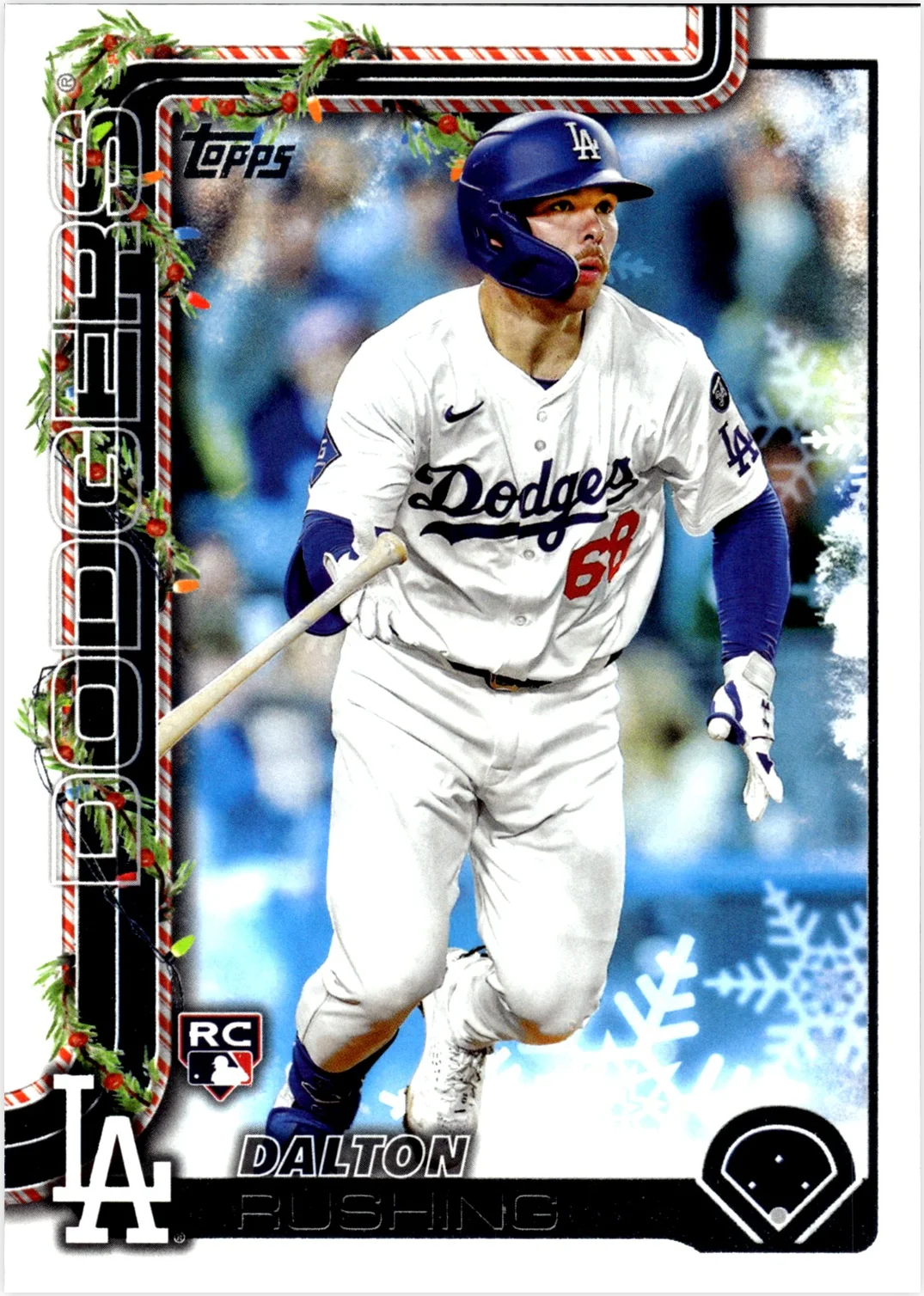 Dalton Rushing 2025 Topps Holiday #H105 baseball rookie card - Front