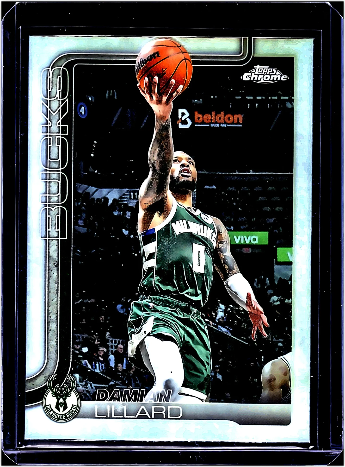 Damian Lillard 2025-26 Topps Chrome #153 Refractor basketball card - Front