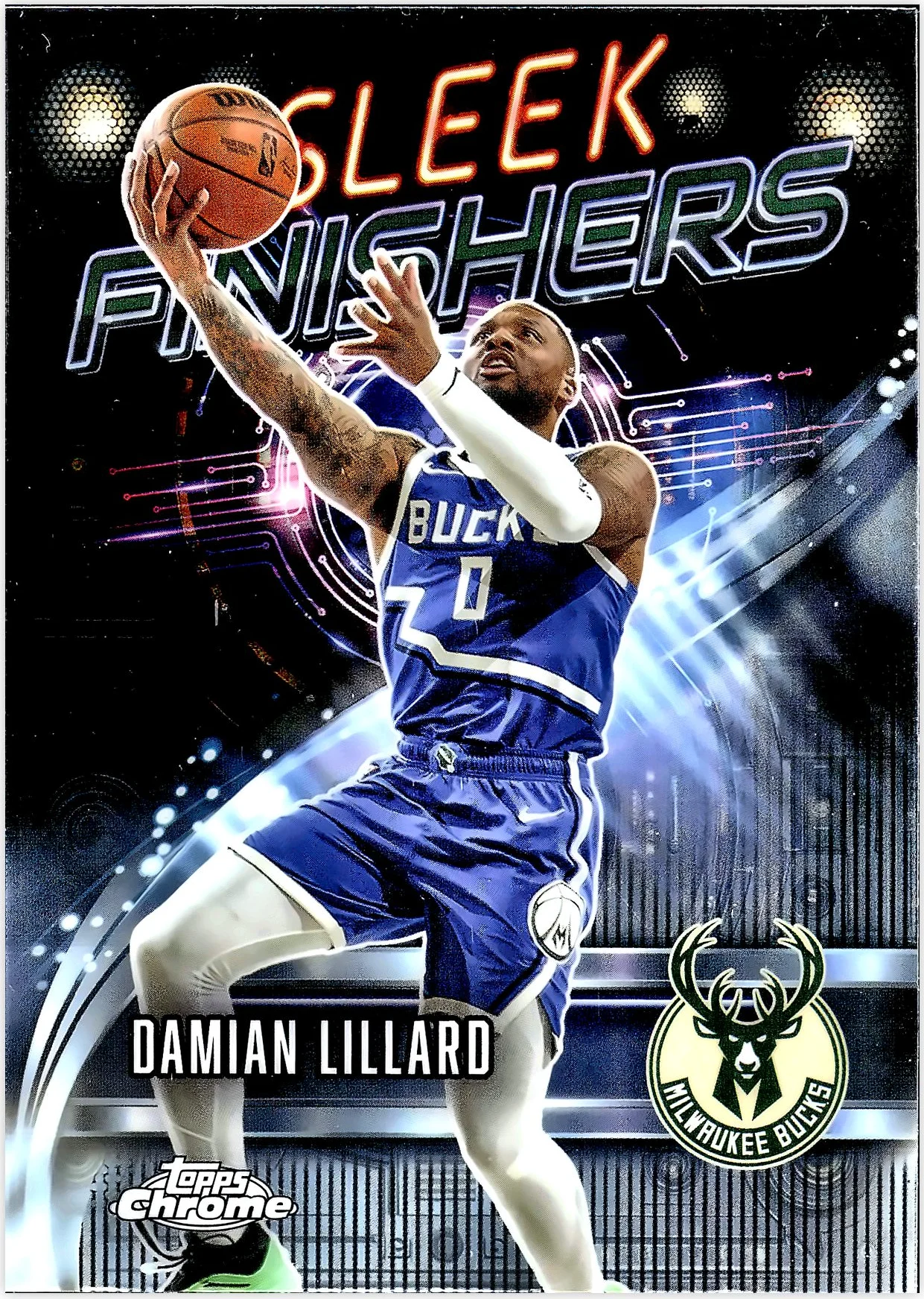 Damian Lillard 2025-26 Topps Chrome #SF-9 Sleek Finishers basketball card - Front