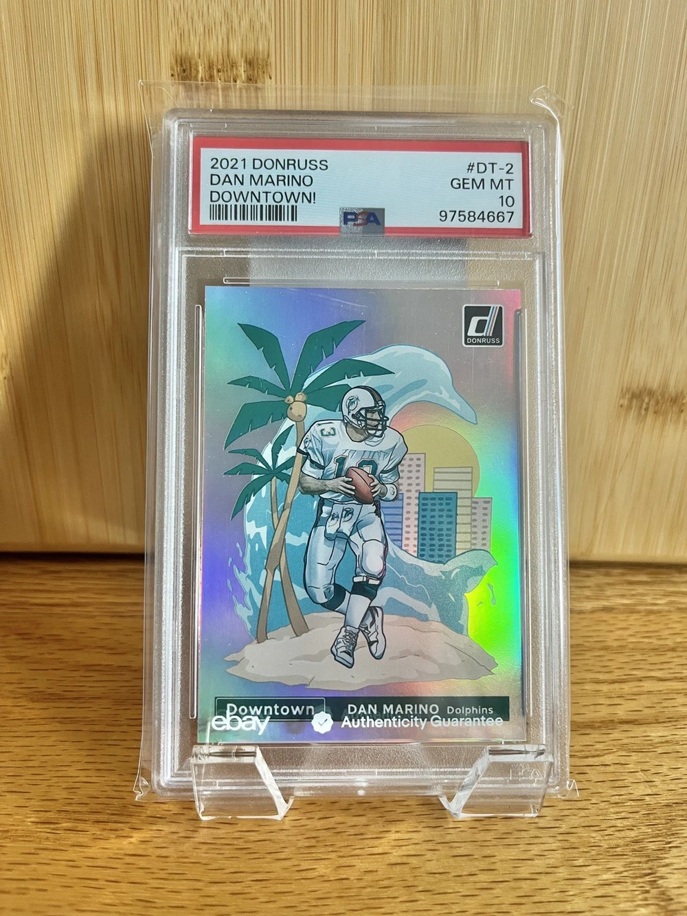 Dan Marino #DT-2 2021 Donruss Football Downtown PSA 10 front