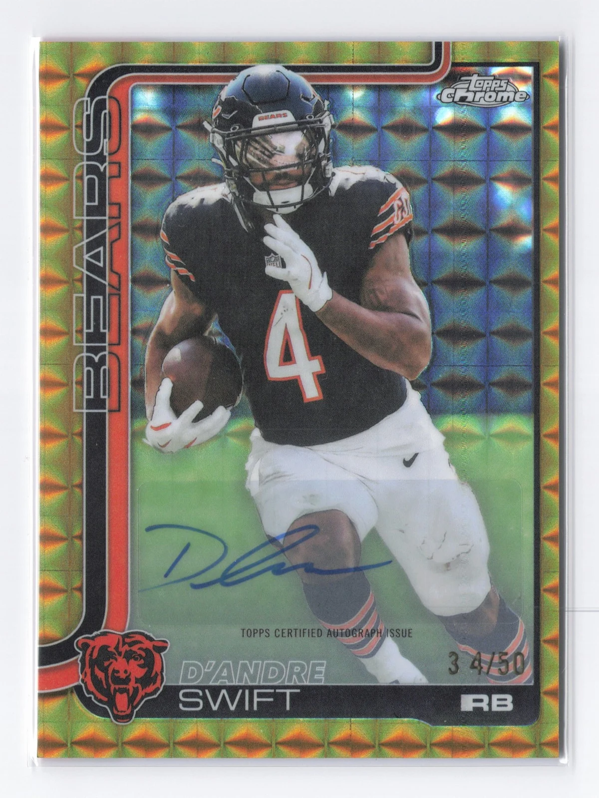 D'Andre Swift 2025 Topps Chrome Football card
