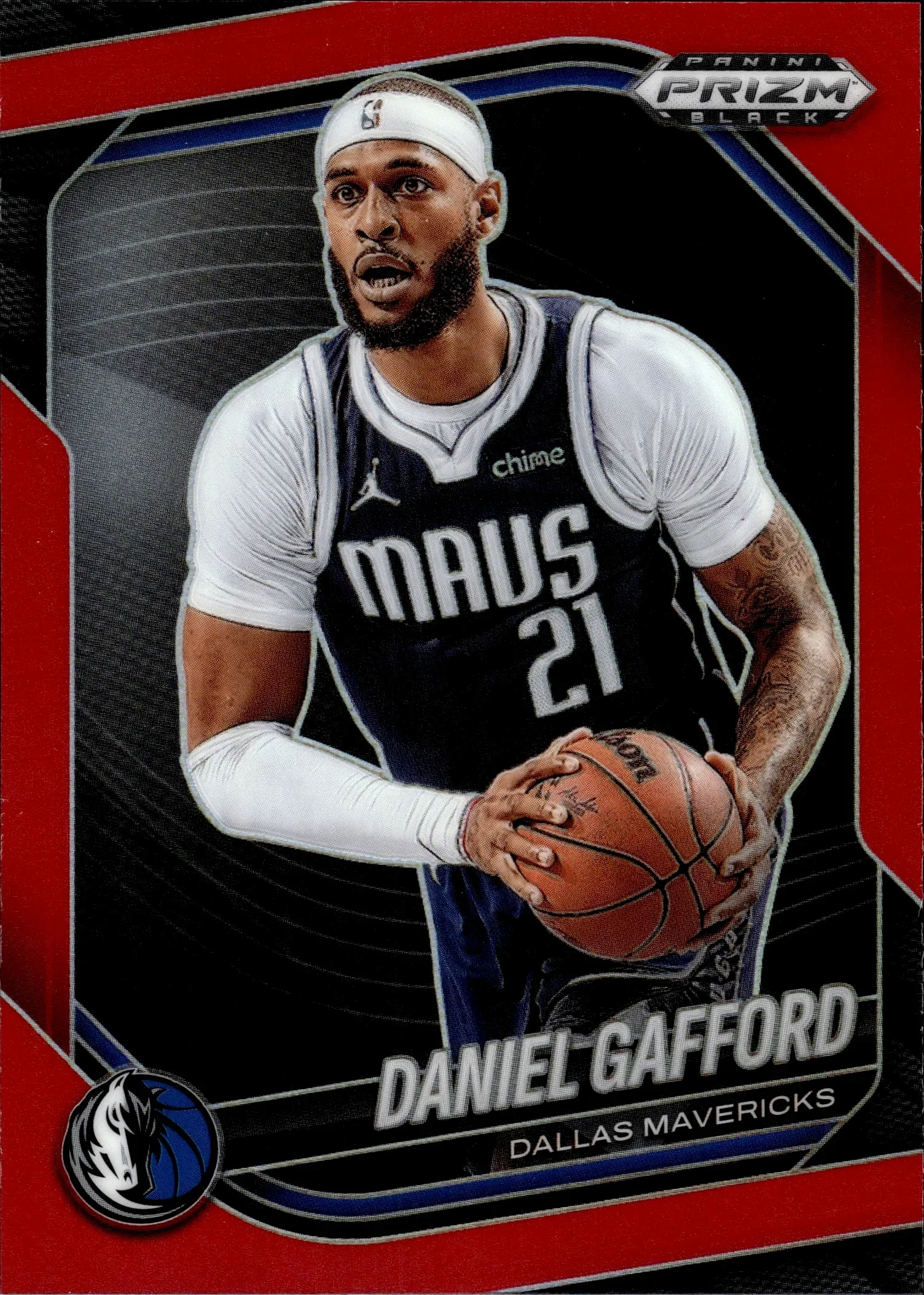 Daniel Gafford 2024-25 Panini Prizm Black #241 Red basketball card - Front